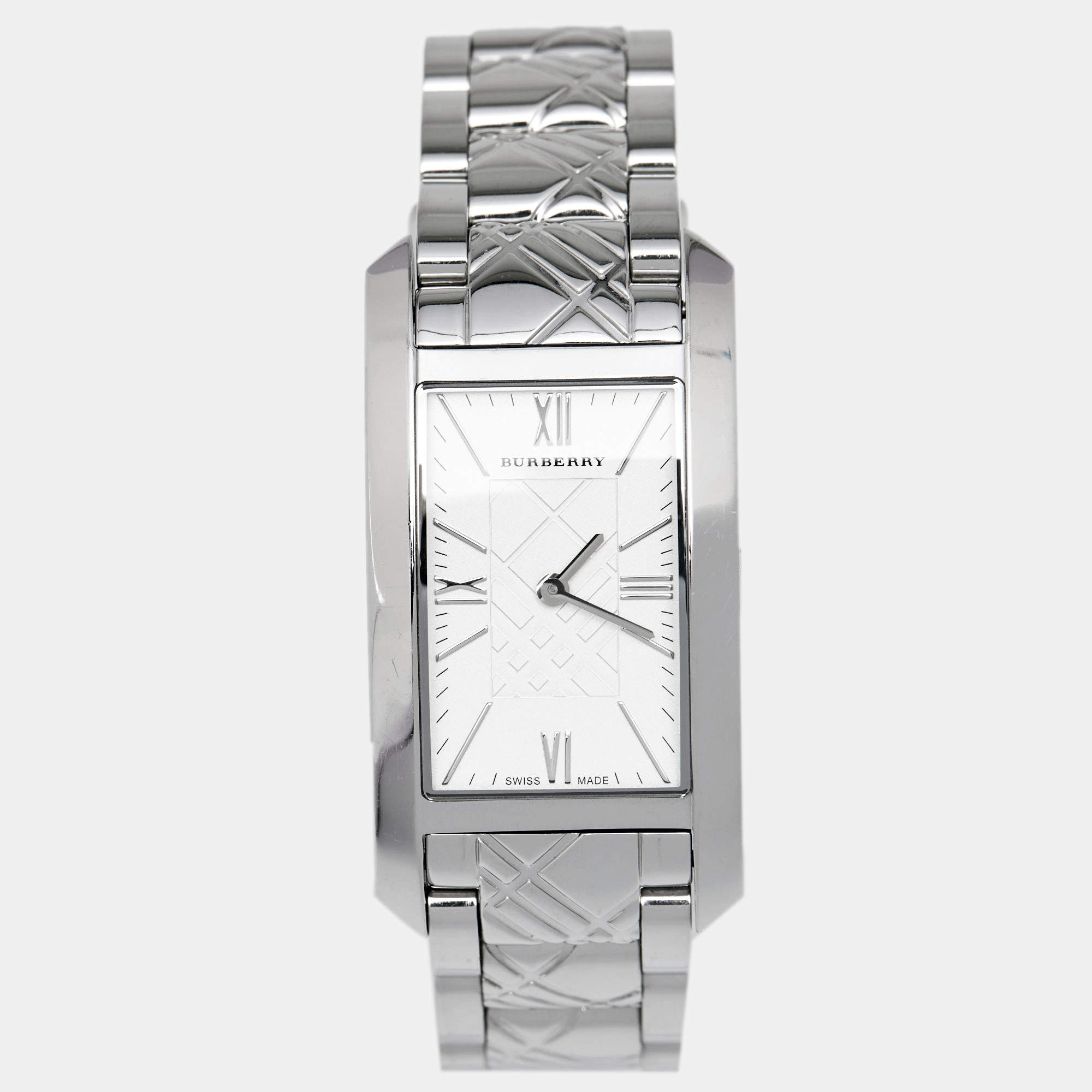مملوكة مسبقًا Burberry Silver Stainless Steel BU1090 Women's Wristwatch 25 mm
