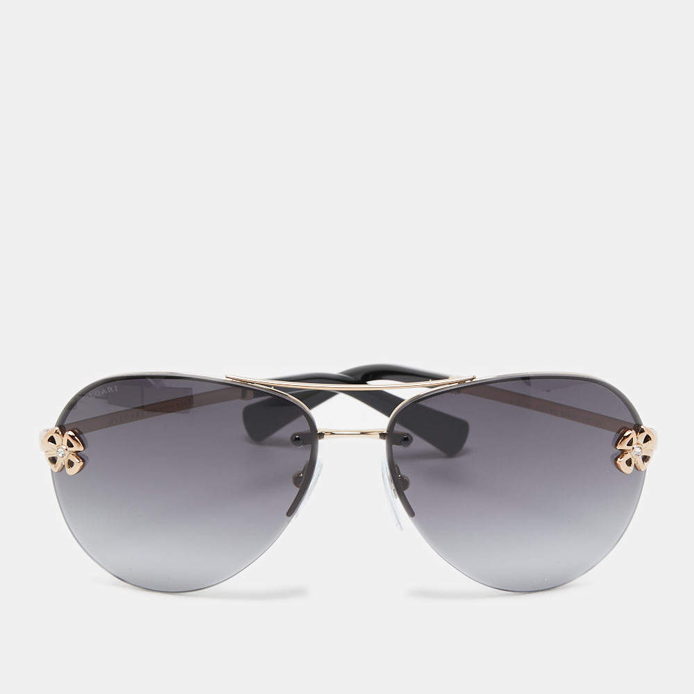 Pre Owned Bvlgari Black Gradient 6137-B Aviator Sunglasses