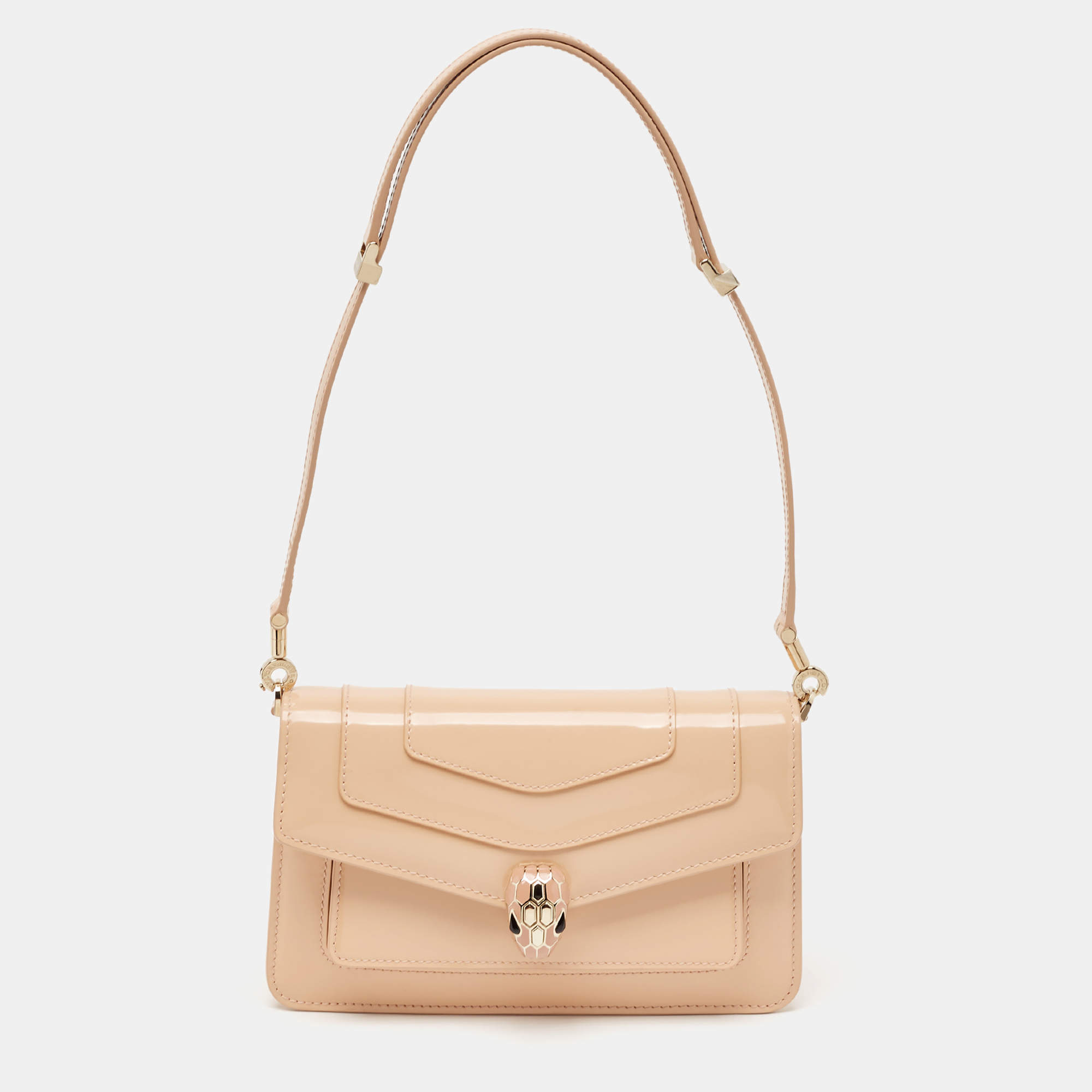 Bvlgari Beige Leather Serpenti Forever East West Shoulder Bag
