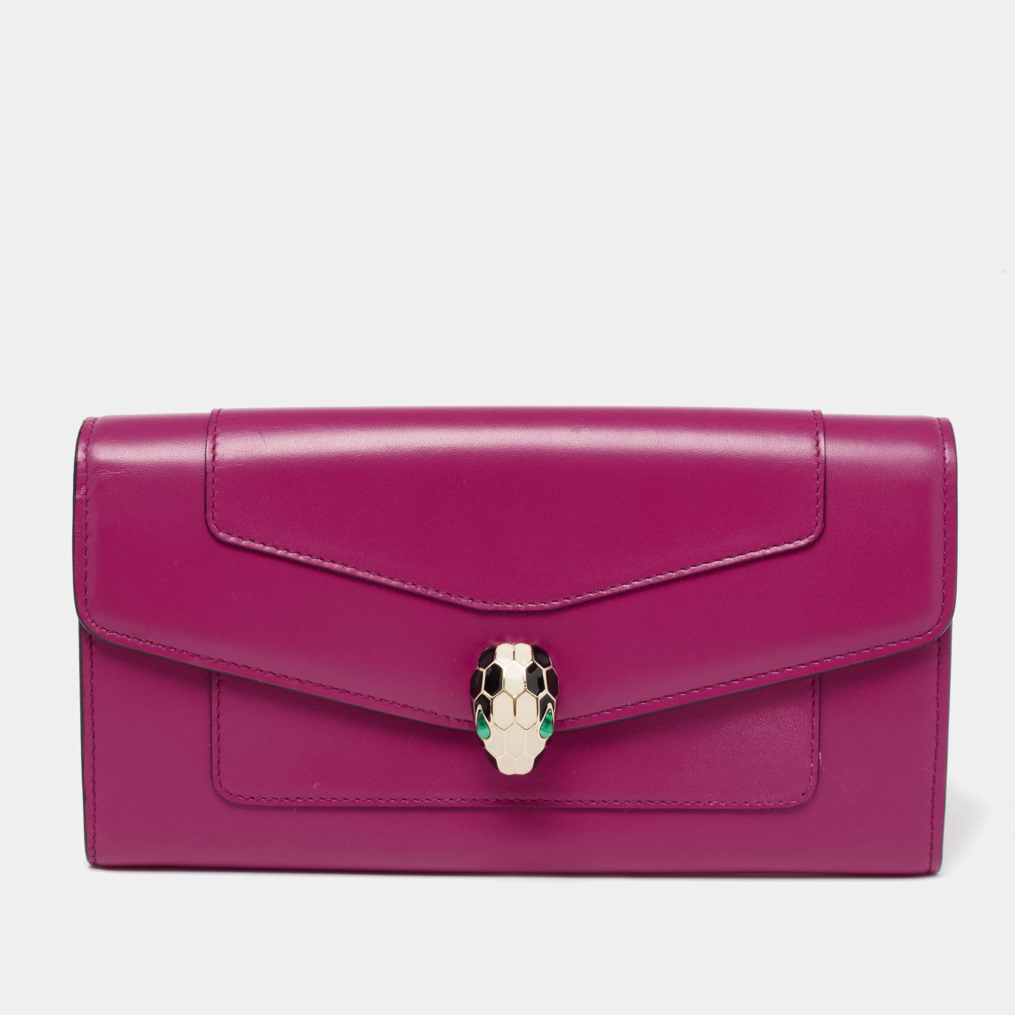 Bvlgari Pink Leather Serpenti Forever Wallet