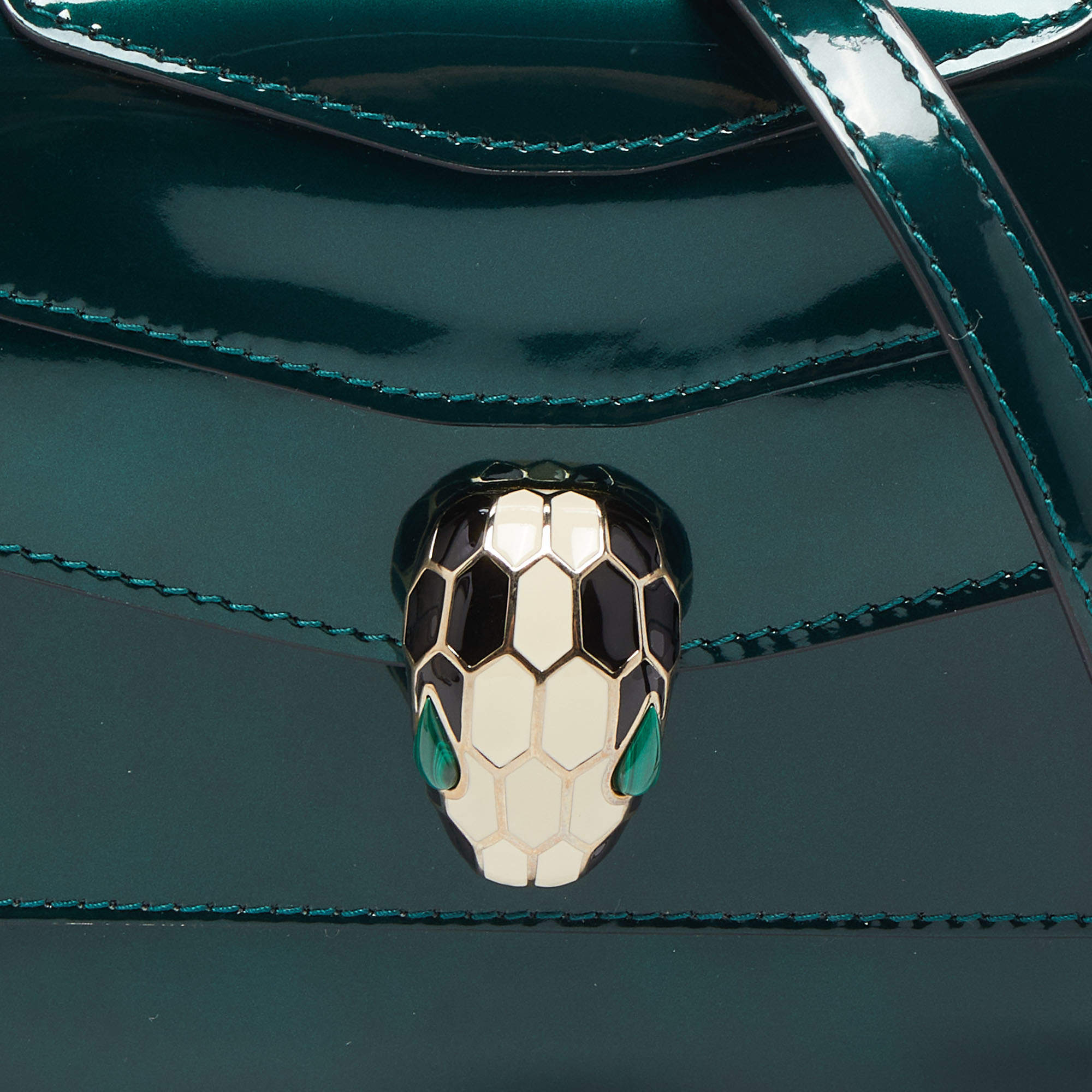 Serpenti patent leather handbag Bvlgari Green in Patent leather - 36106712