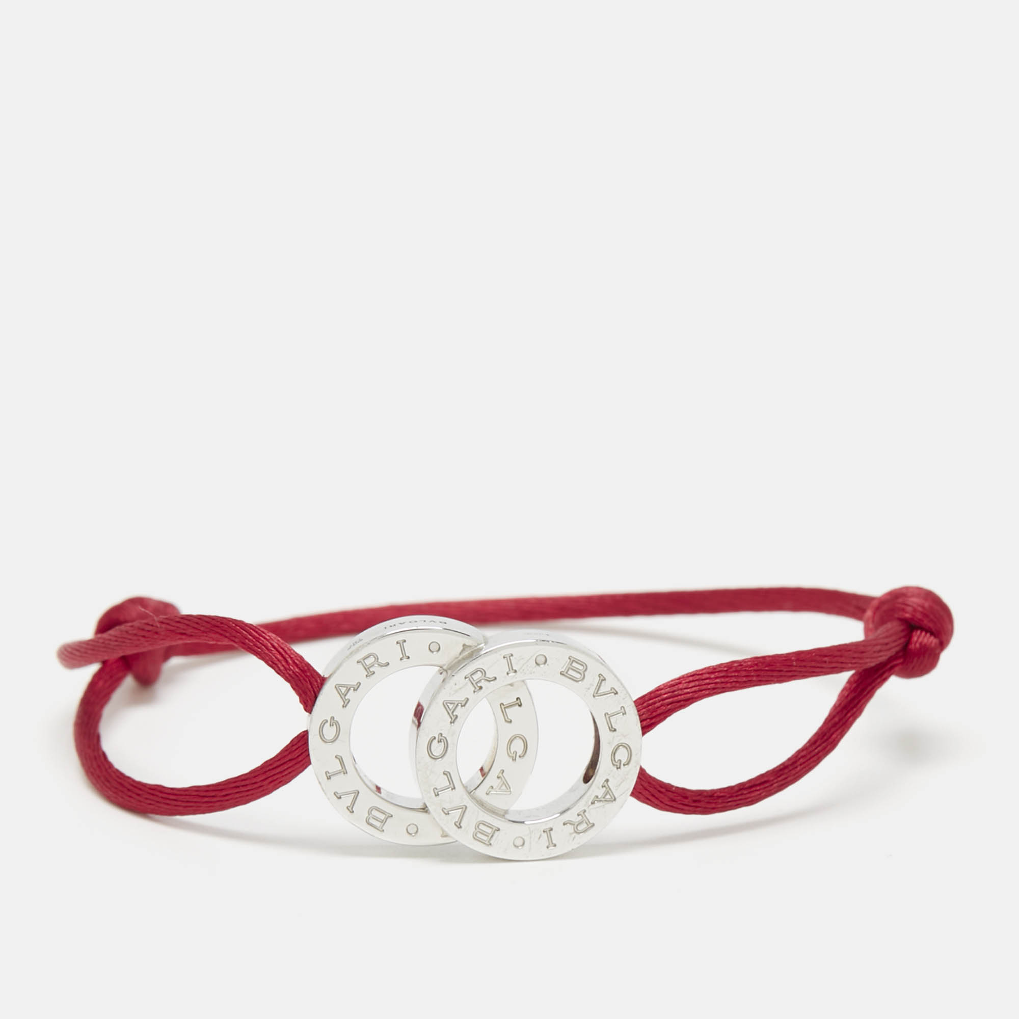 Pre Owned Bvlgari Bvlgari Sterling Silver Adjustable Cord Bracelet