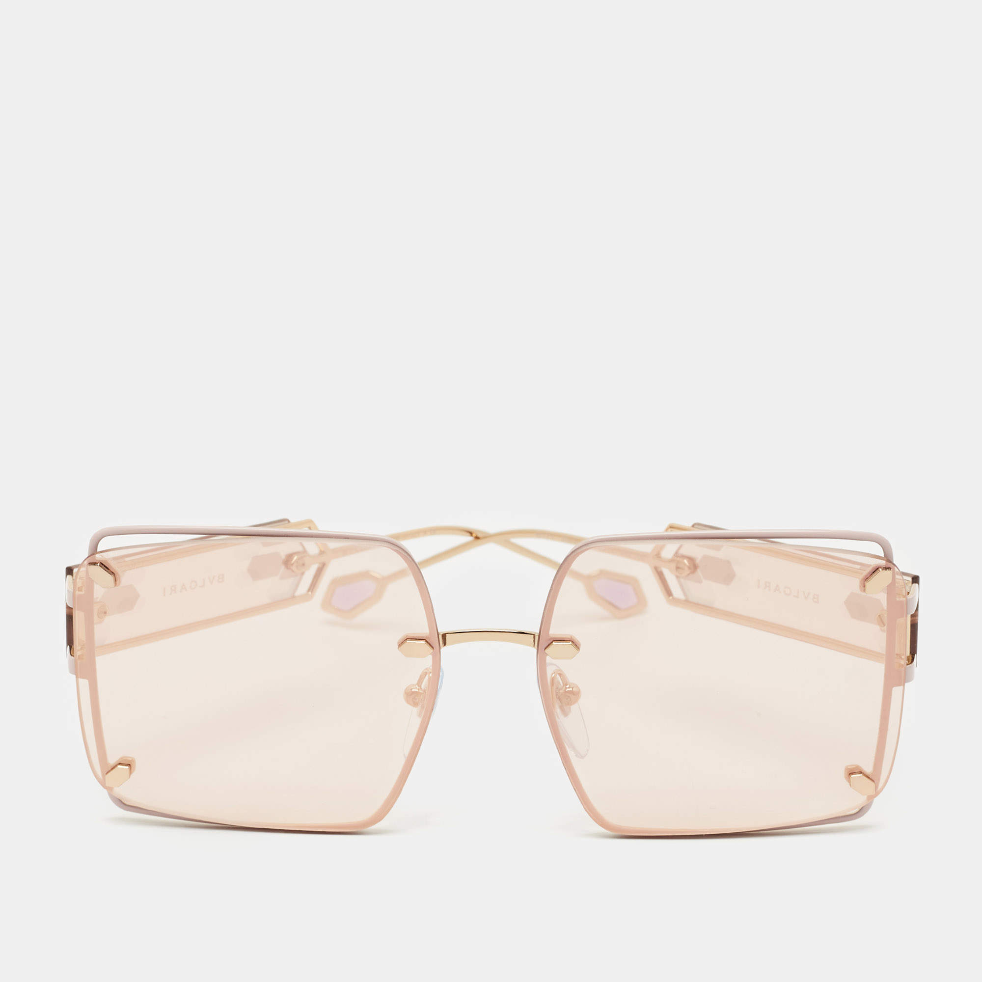 Bvlgari Gold/Lilac Mirrored BV 6171 Square Sunglasses