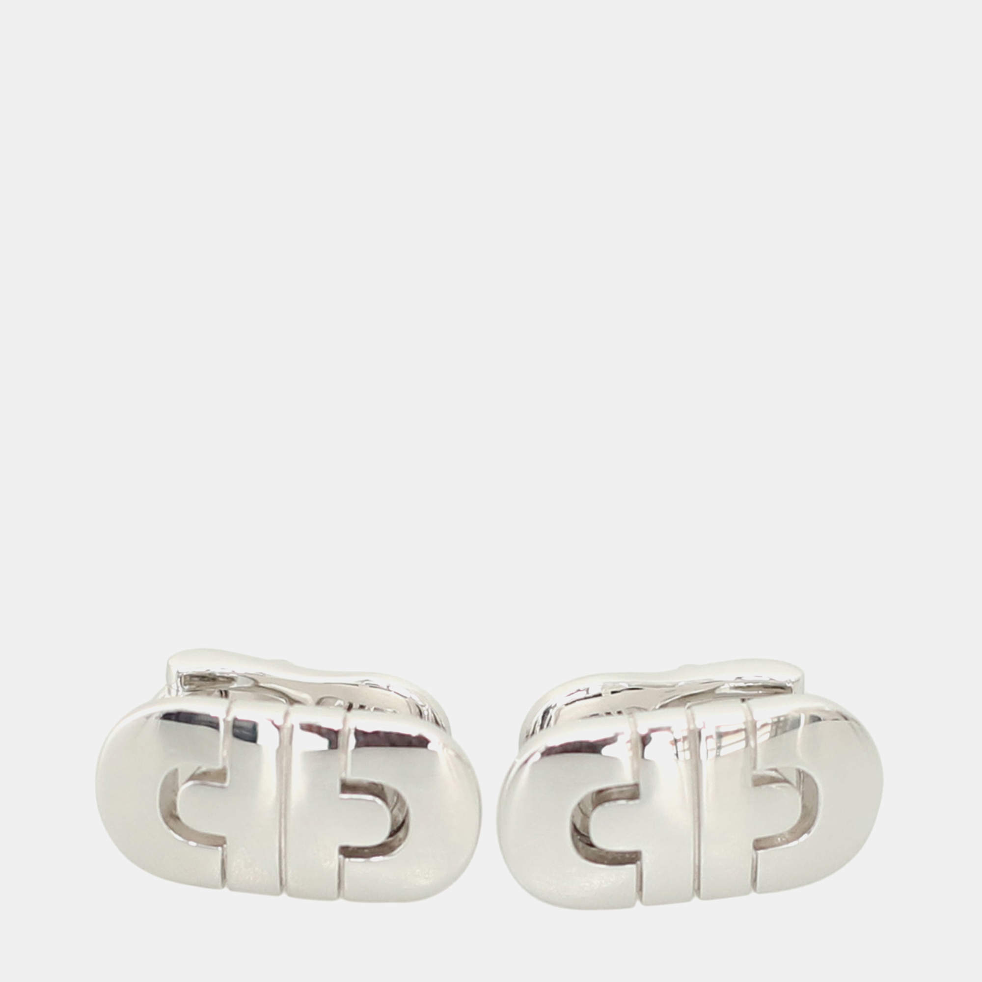 Bvlgari 18K White Gold Parentesi Clip On Earrings
