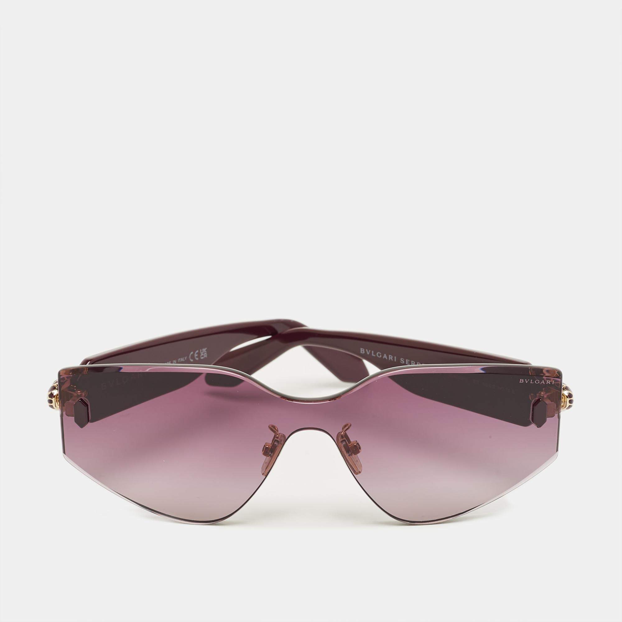Pre Owned Bvlgari Purple BV40034U Serpenti Cat Eye Sunglasses