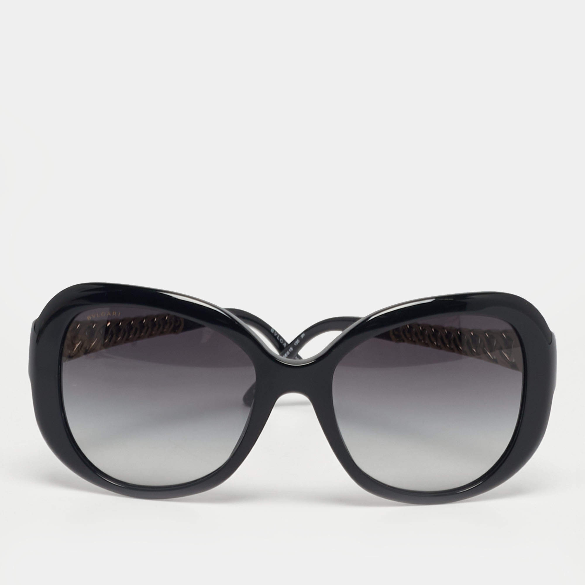Pre Owned Bvlgari Black Gradient 8129 H B Butterfly Sunglasses
