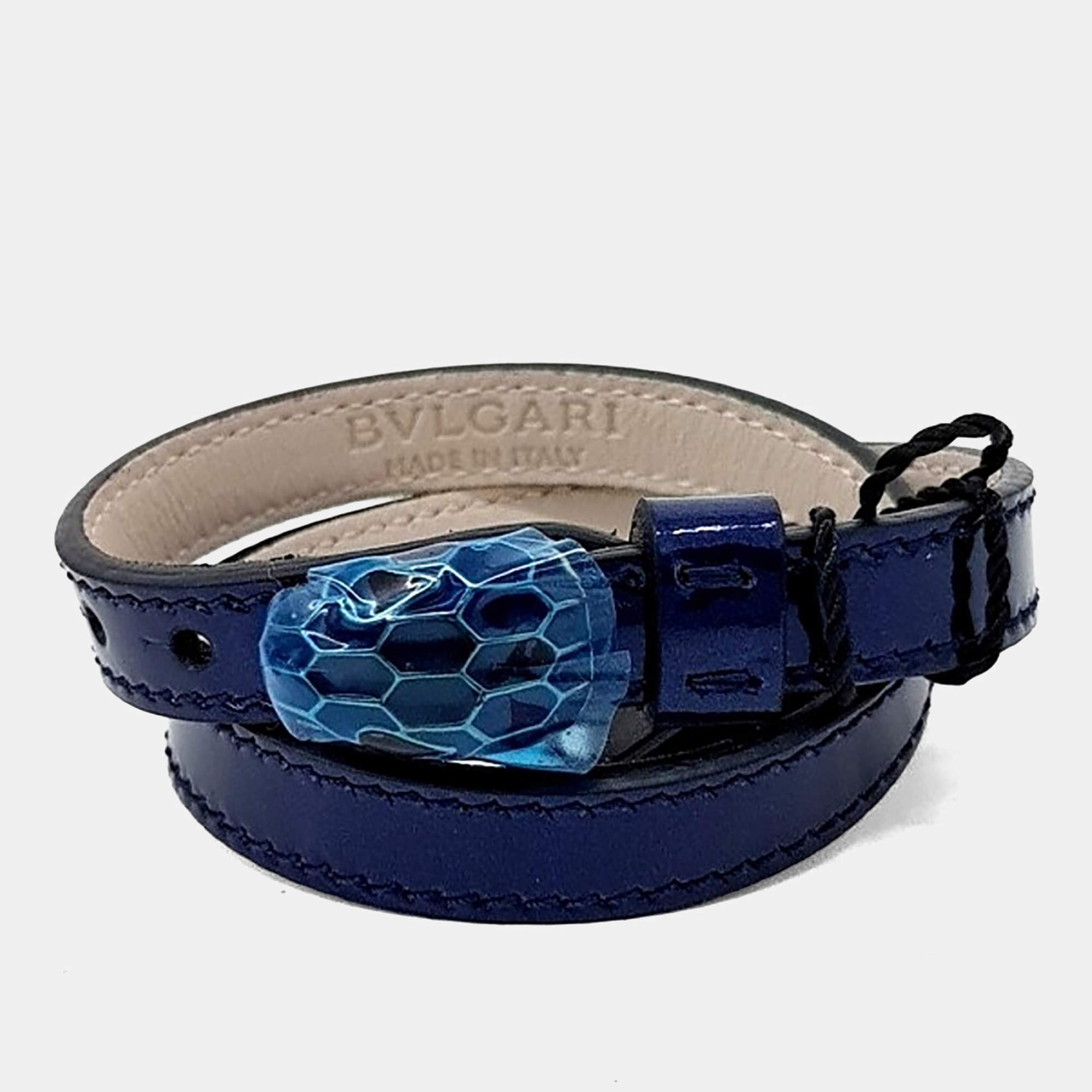 Pre Owned Bvlgari Leather Blue bracelet