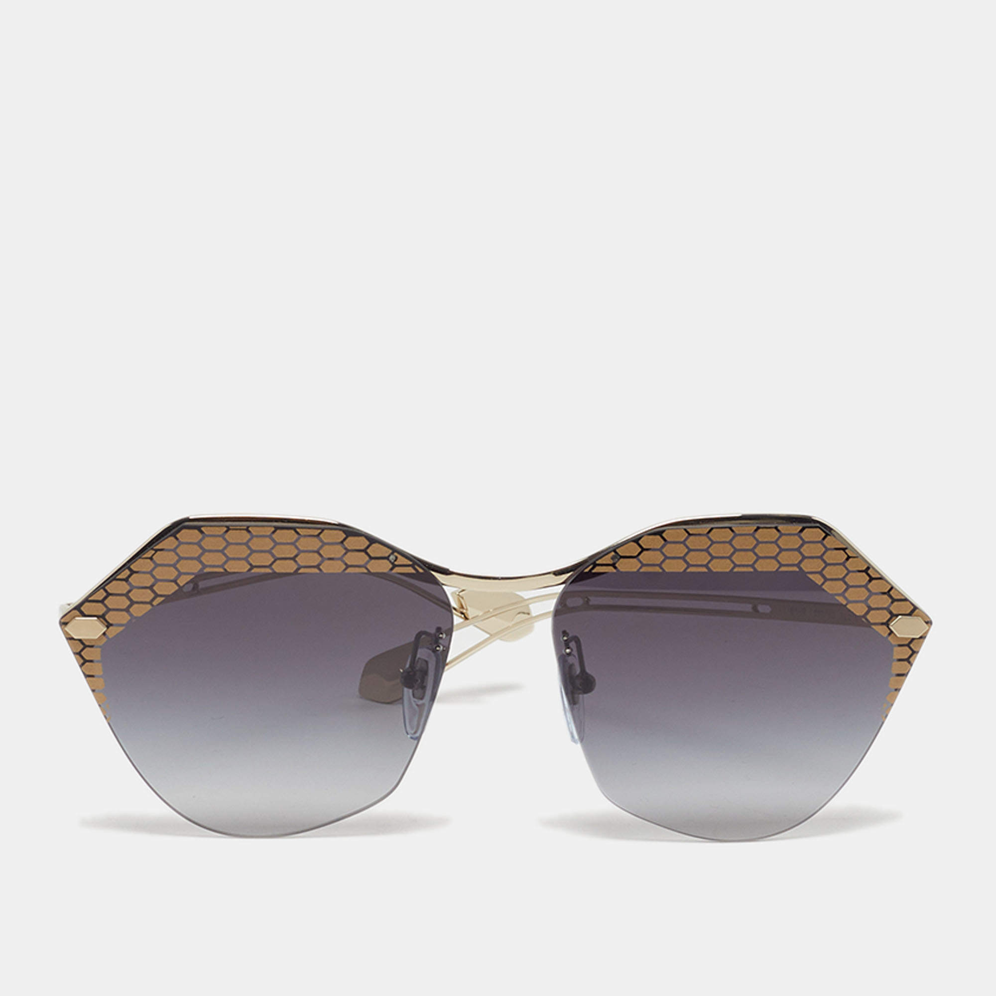 Pre Owned نظارة شمسية بلغاري BV 6109 بلاك/ذهبي متدر ج بدون إطار