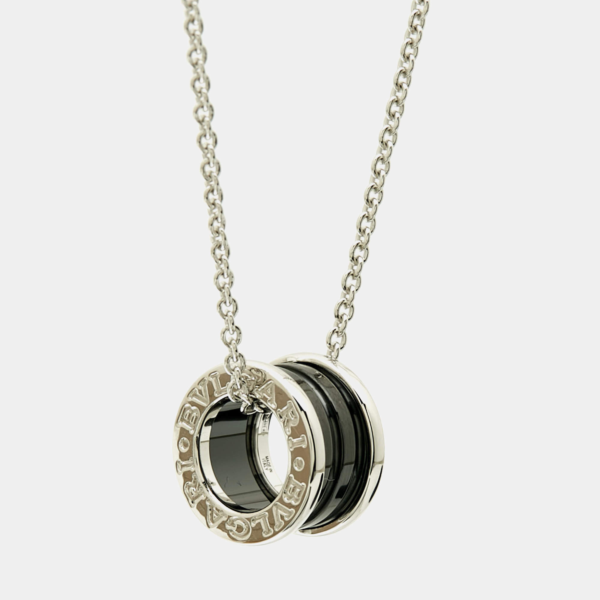 Pre Owned قلادة بلغاري بي زيرو ون سيف ذا تشيلدرن سيراميك فضة ستيرلينج