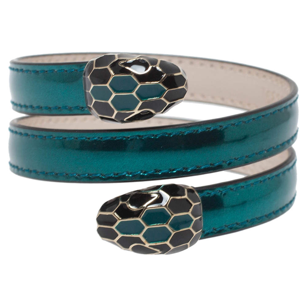 Bvlgari Metallic Green Serpenti Forever Multi-Coiled Rigid Cleopatra Bracelet