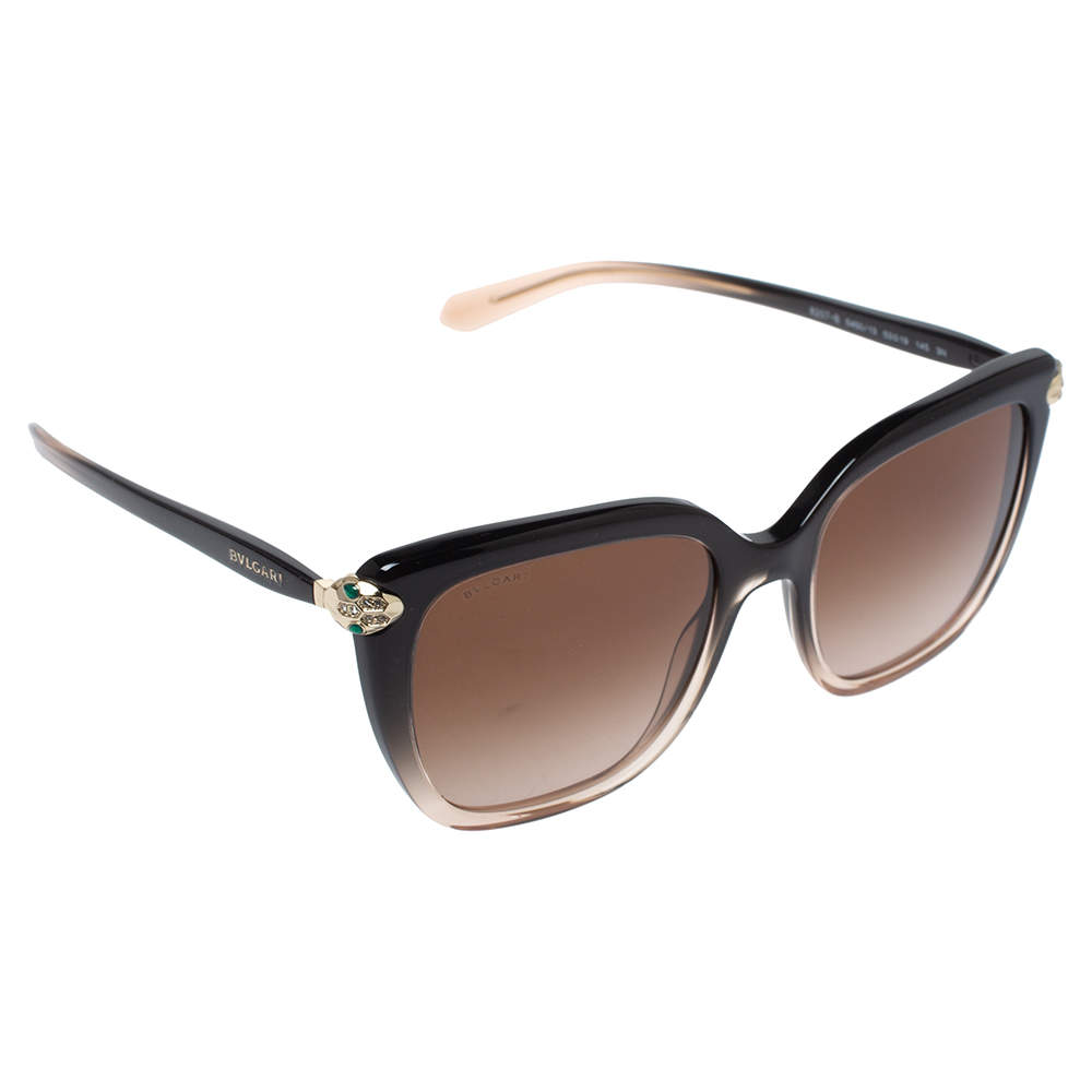Bvlgari Black Ombre/ Brown Gradient 8207B Square Sunglasses