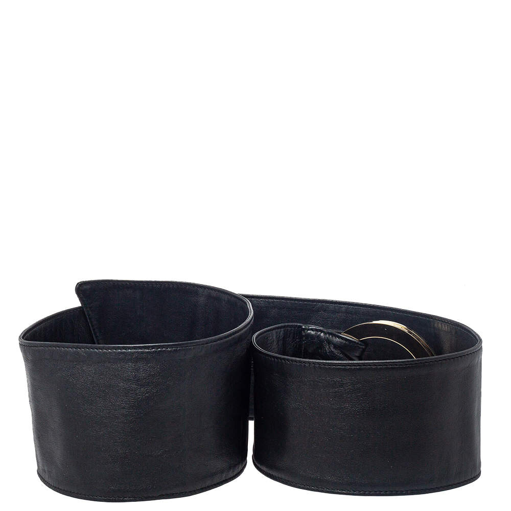 Bvlgari Black Soft Leather Bvlgari Bvlgari Waist Belt 85CM