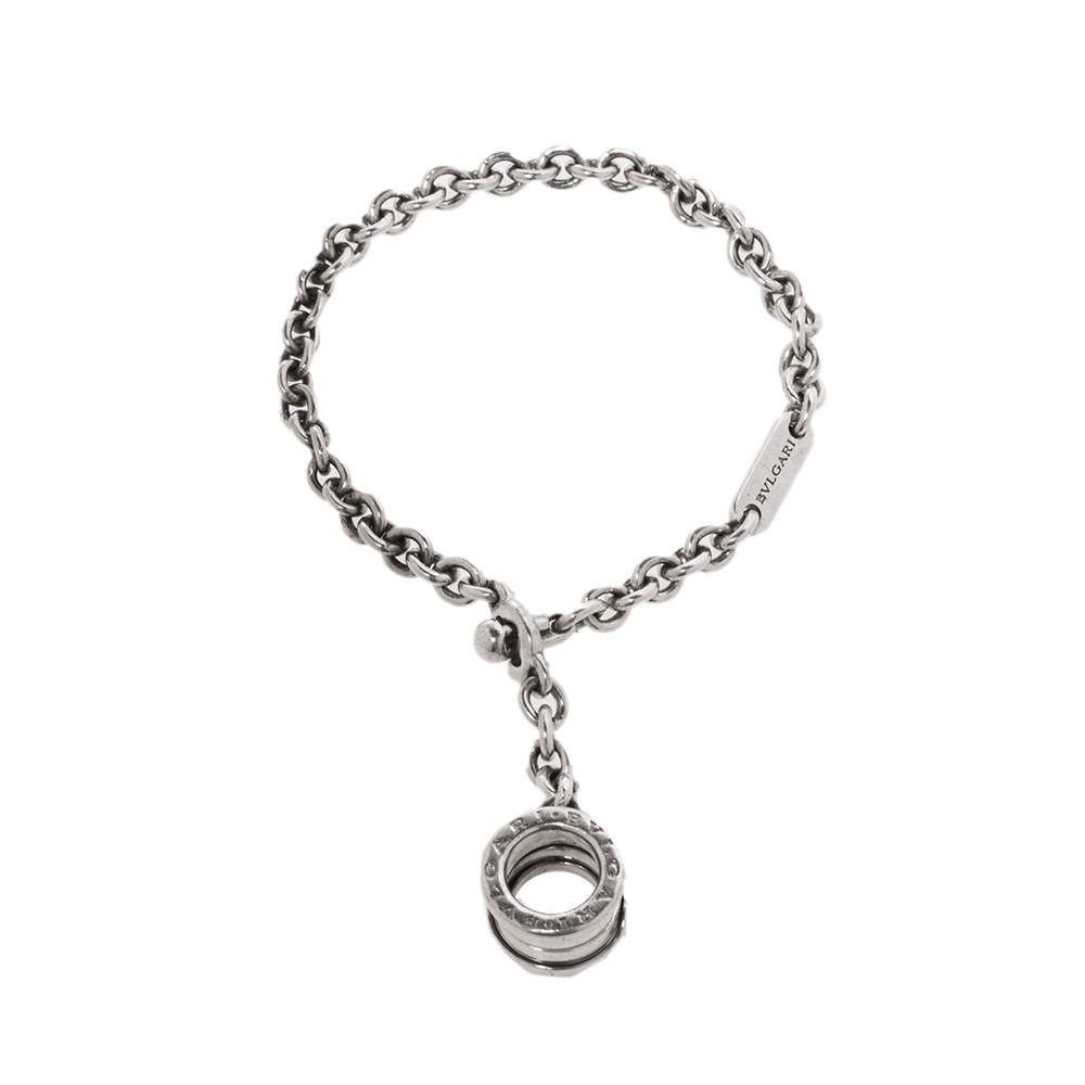 Bvlgari B.Zero1 Silver Chain Link Charm Bracelet 