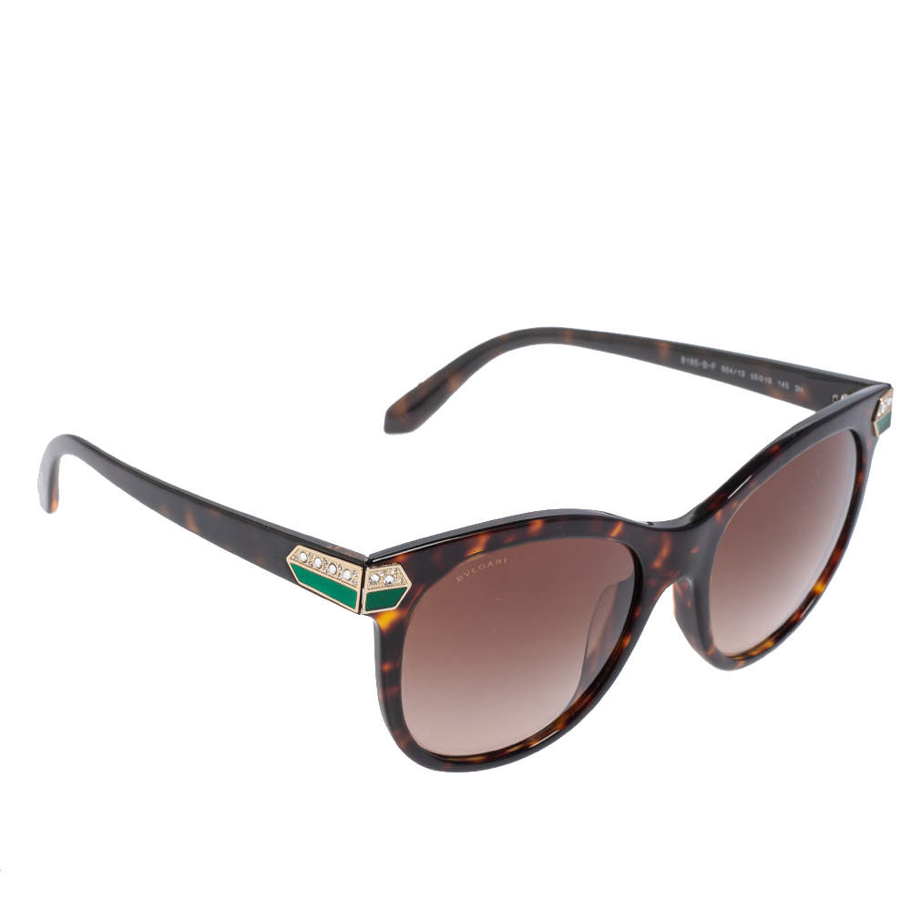 Bvlgari Brown Havana 8185BF Oval Sunglasses