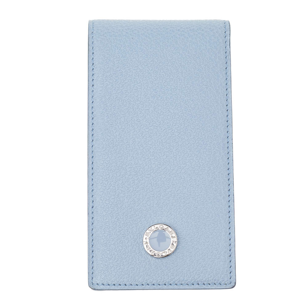 Pre Owned Bvlgari Blue Leather Notepad Cover