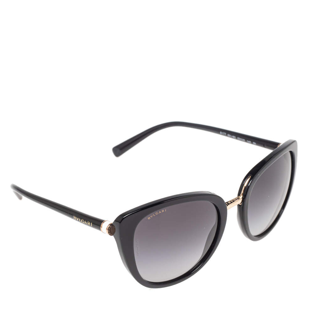 Pre Owned Bvlgari Black/Grey Gradient 8177 Cat-Eye Sunglasses