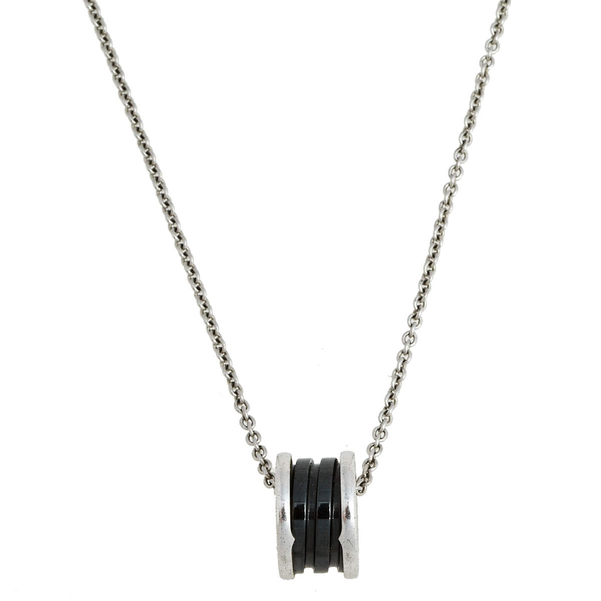 Bvlgari Save The Children B.Zero1 Black Ceramic Silver Pendant Necklace