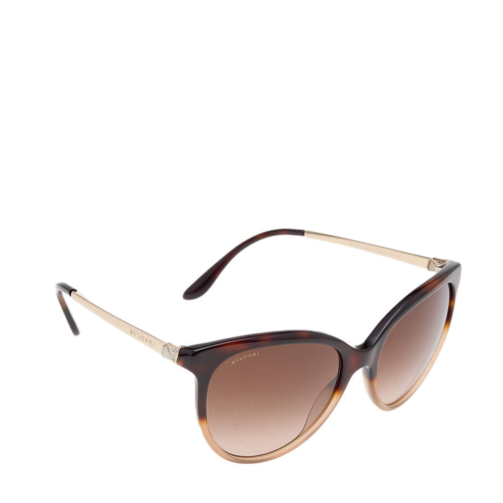 Bvlgari Havana/Gold BV 8161-B Cat Eye Gradient Sunglasses Bvlgari | The ...