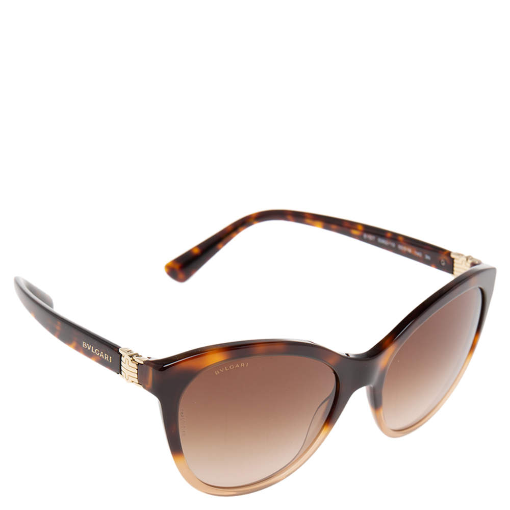 Pre Owned Bvlgari Brown 8197 Wayfarer Sunglasses