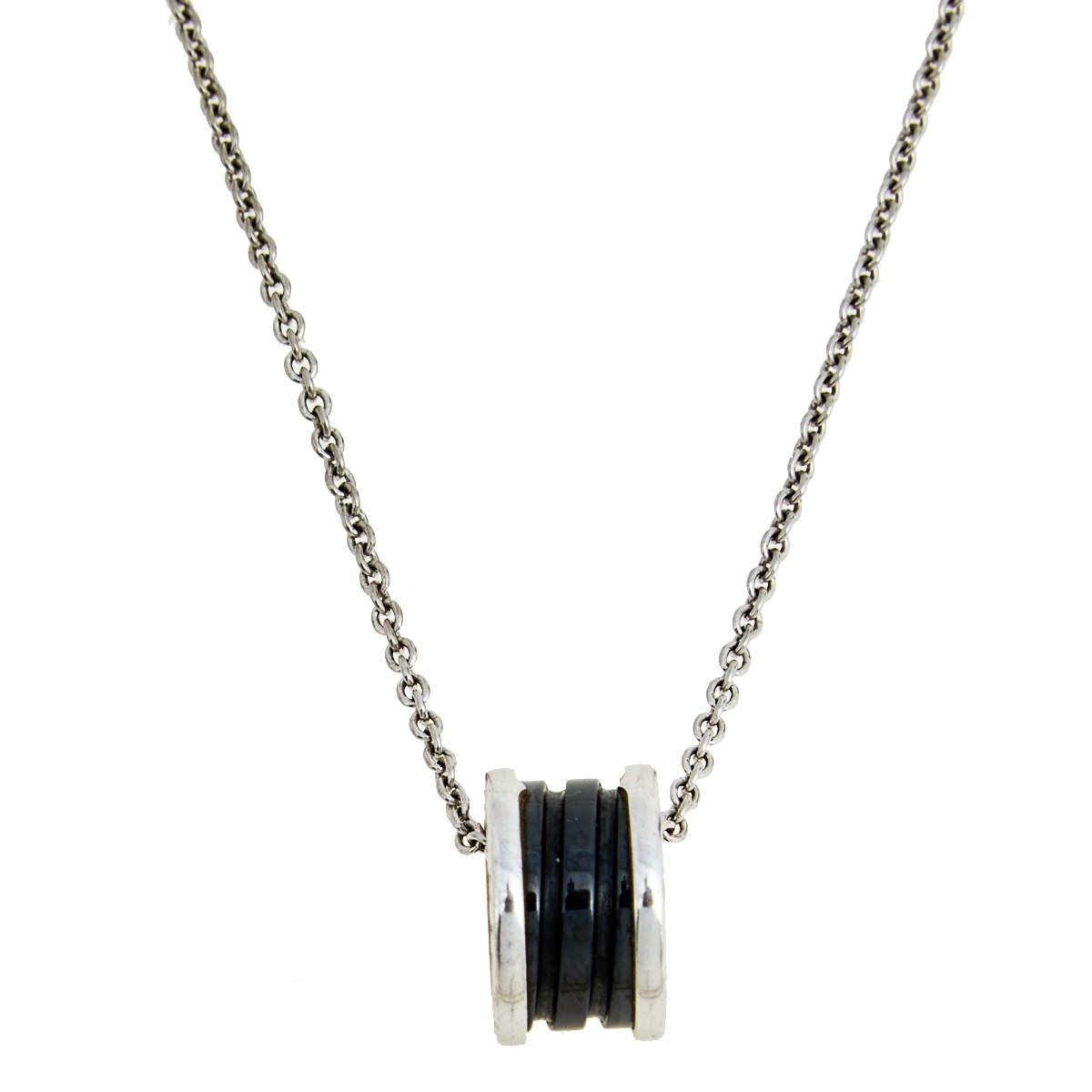 Bvlgari Save The Children B.Zero1 Black Ceramic Silver Pendant Necklace