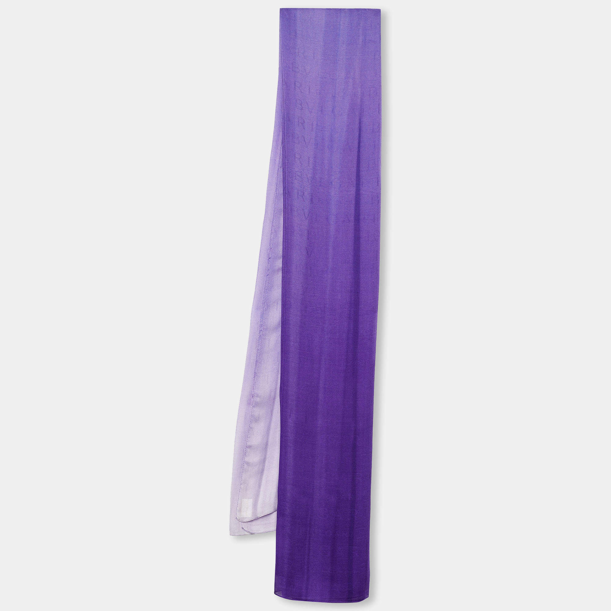 Bvlgari Purple Ombre Logo Cashmere & Silk Scarf