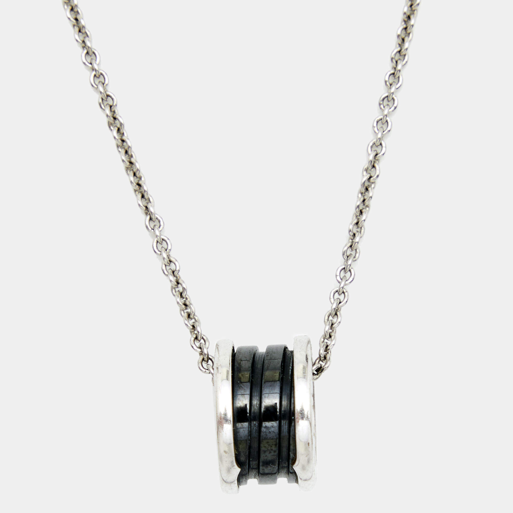 Bvlgari B.Zero1 Save the Children Black Ceramic Sterling Silver Pendant Necklace