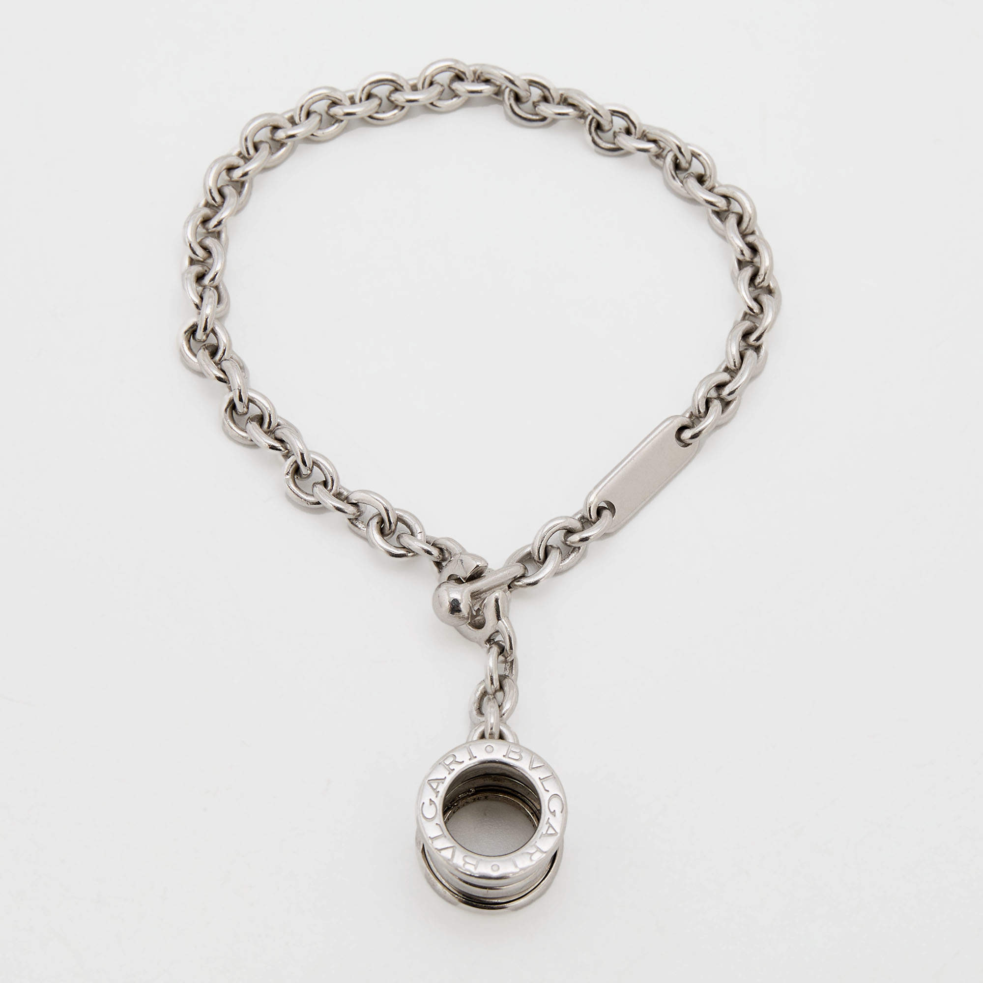 Bvlgari B.Zero1 Sterling Silver Chain Link Charm Bracelet