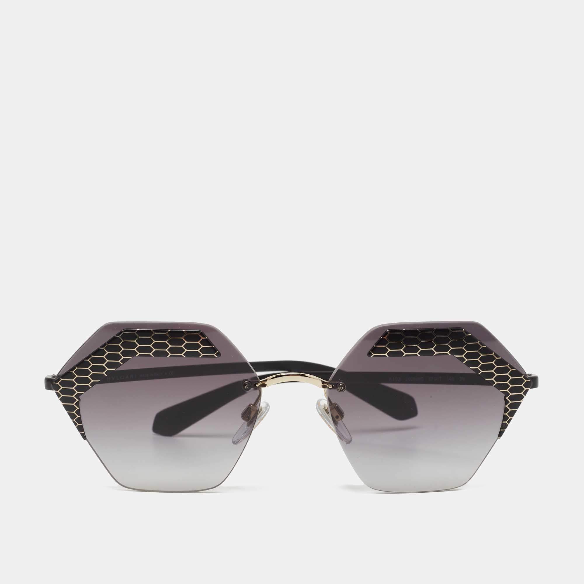 Pre Owned Bvlgari Black 6103 Serpenti Geometric Sunglasses