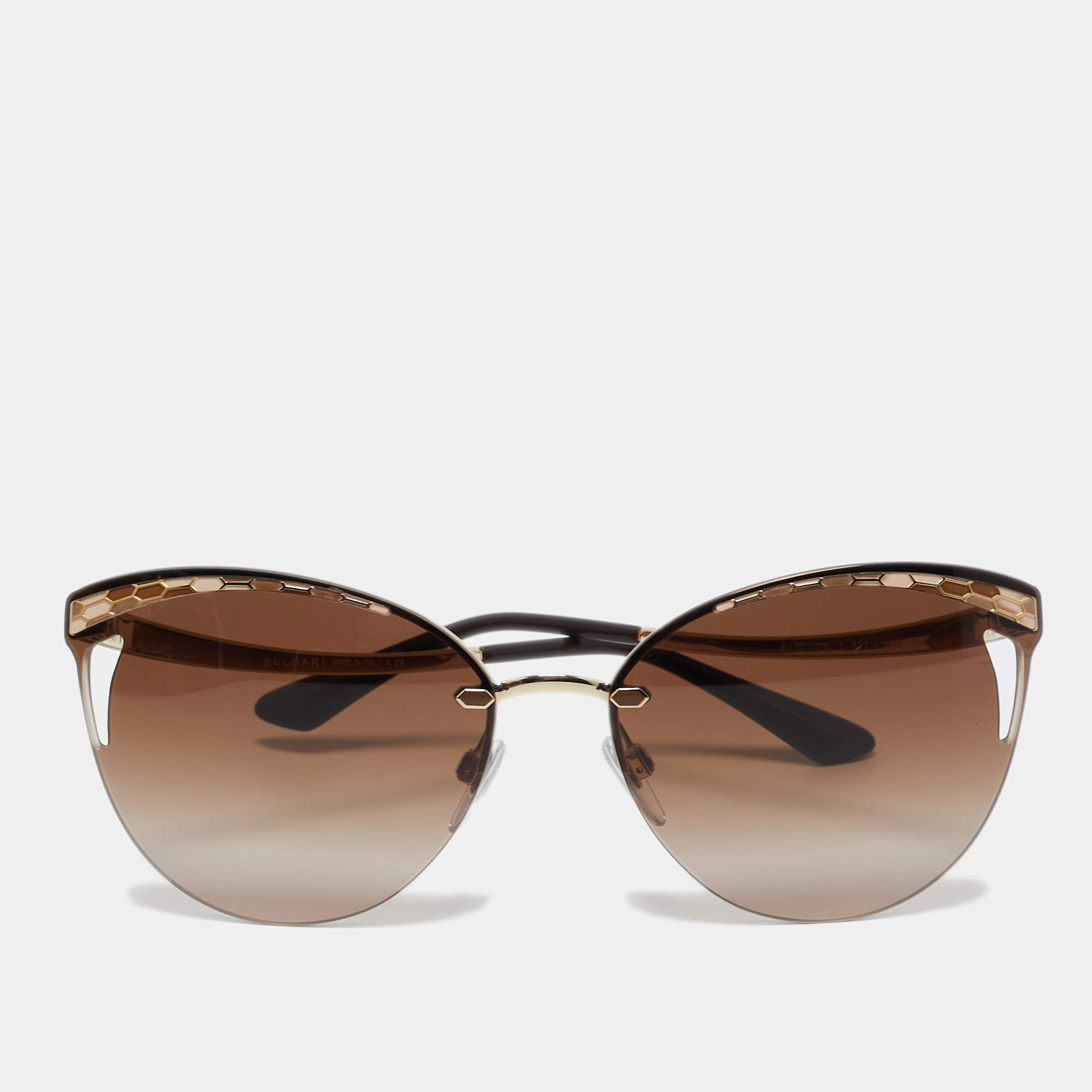 Bvlgari Brown/Gold 6110 Serpenti Cat Eye Sunglasses