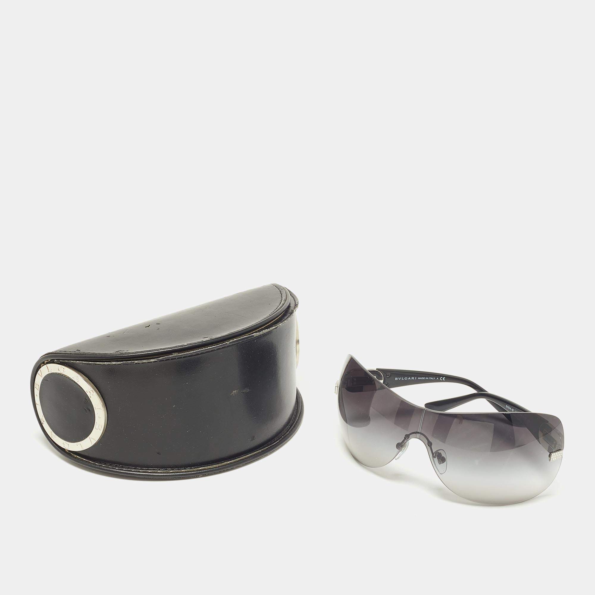 Bvlgari Black Gradient 6054-B Frameless Shield Sunglasses Bvlgari