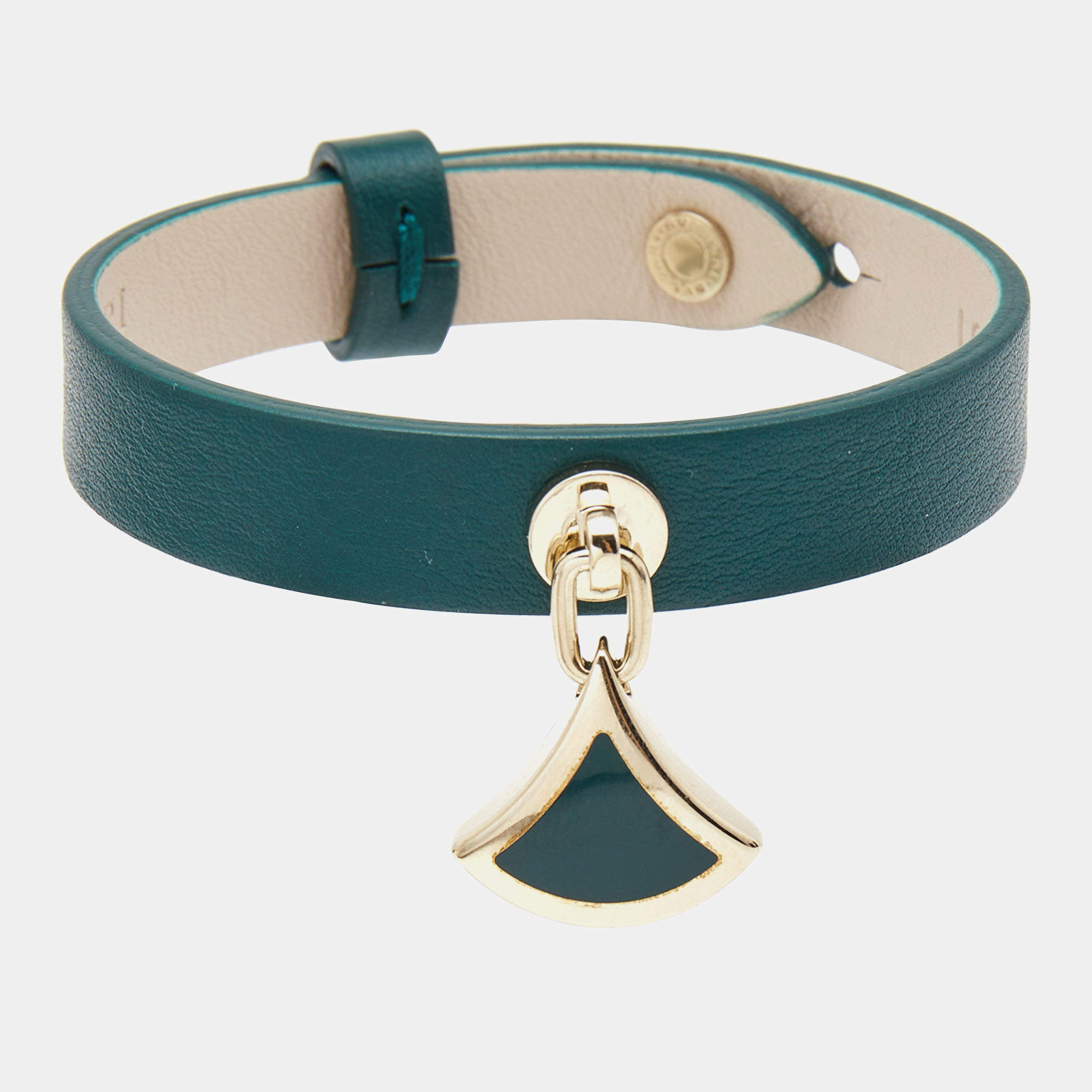 مملوكة مسبقًا Bvlgari Divas' Dream Leather Enamel Gold Tone Bracelet