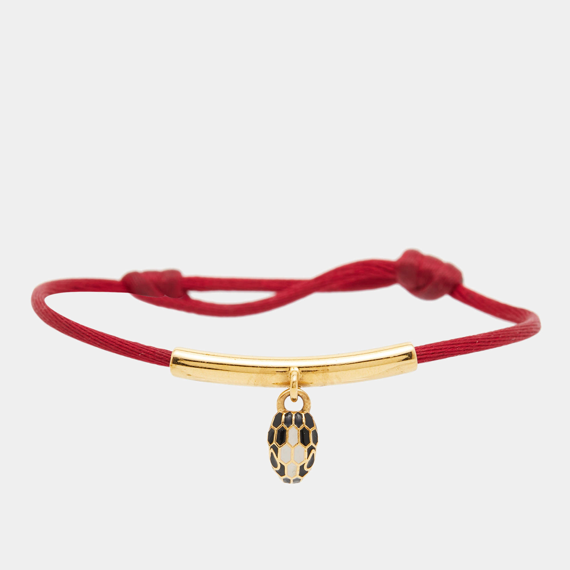 Bvlgari Serpenti Forever Enamel Gold Tone Cord Bracelet