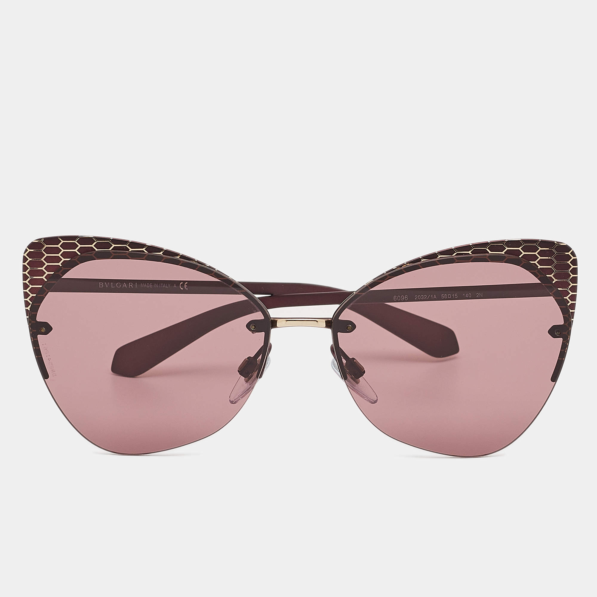 Bvlgari Purple/Gold 6096 Serpenti BV Butterfly Sunglasses