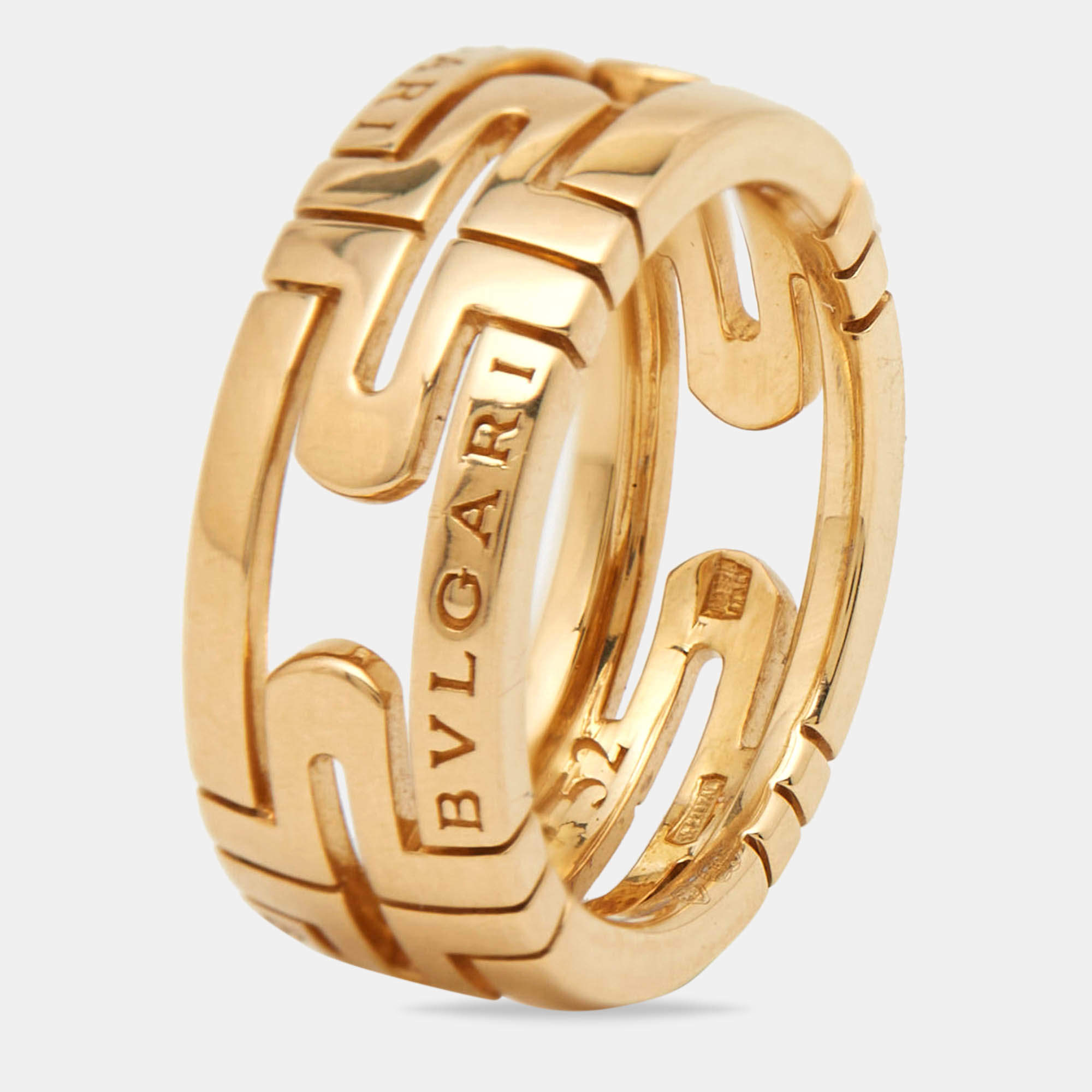 Bvlgari Parentesi 18k Yellow Gold Ring Size 52