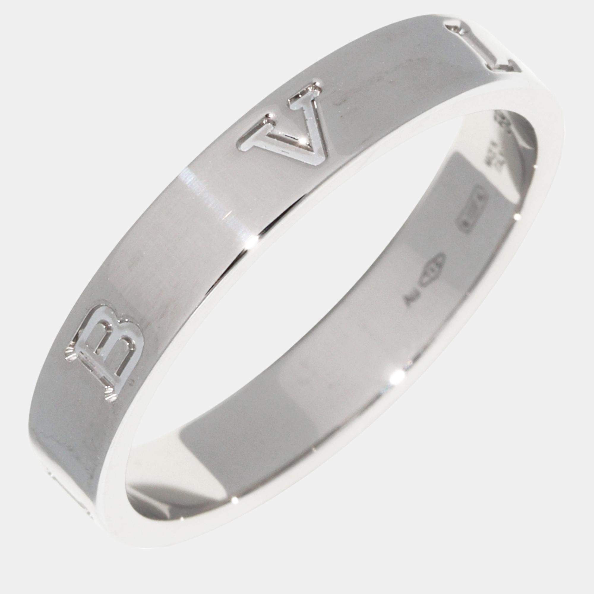 Bvlgari 18K White Gold B.zero1 Essential Band Ring EU 59