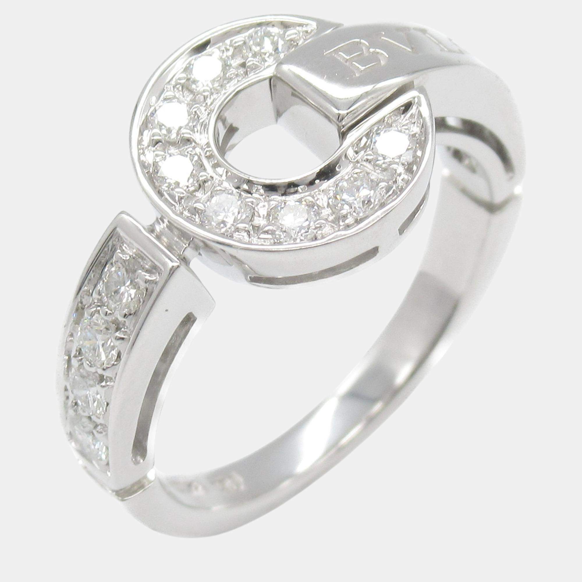 Bvlgari 18k White Gold Bvlgari Bvlgari Diamond Ring EU 49