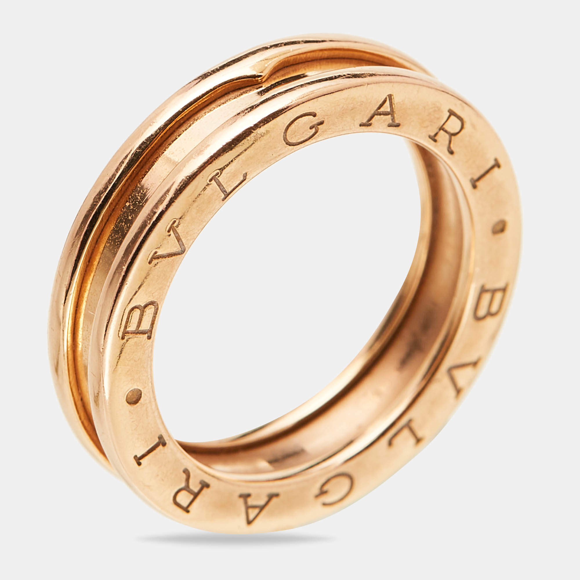Bvlgari B.Zero1 1-Band 18k Rose Gold Ring Size 51