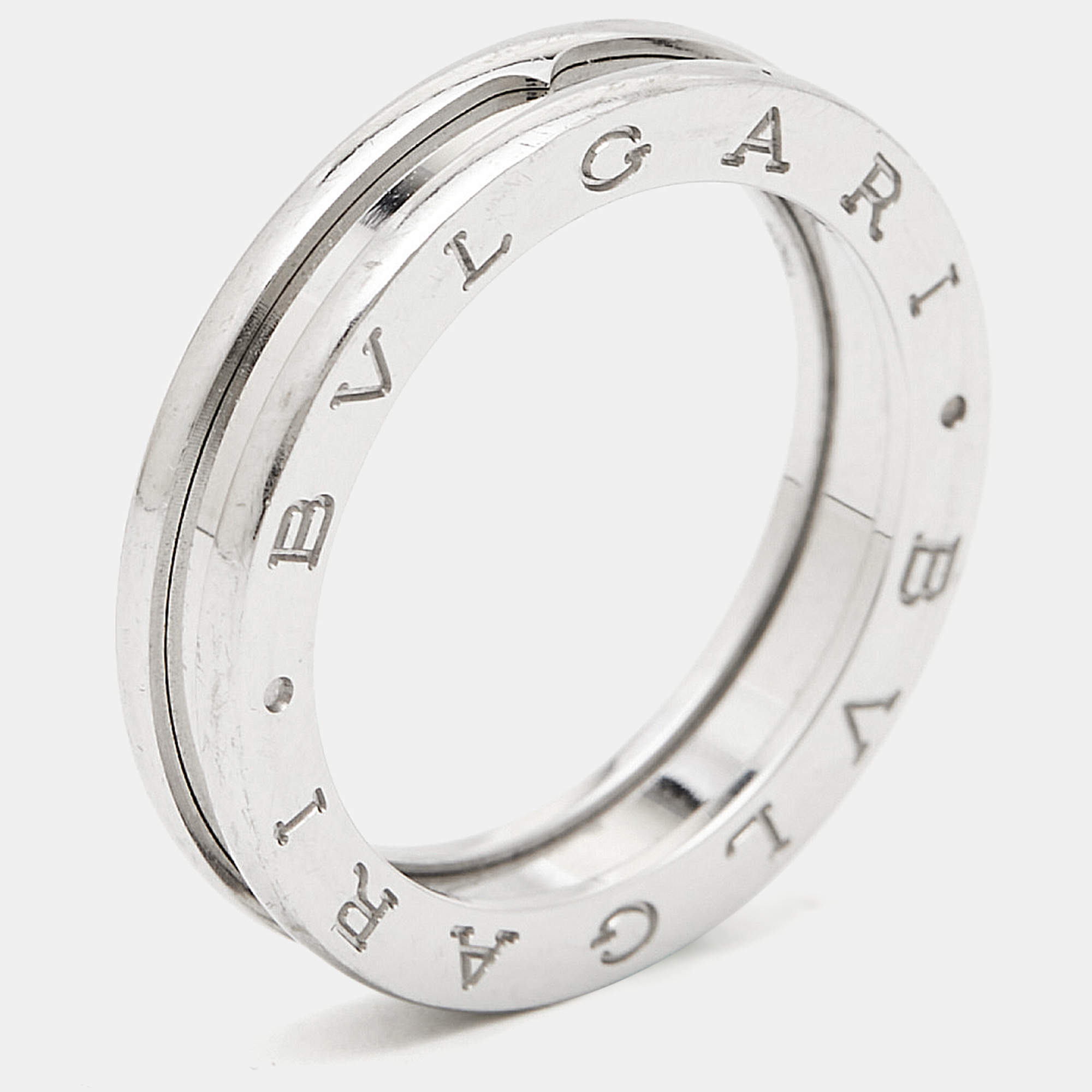 Bvlgari B.Zero1 1-Band 18k White Gold Ring Size 61