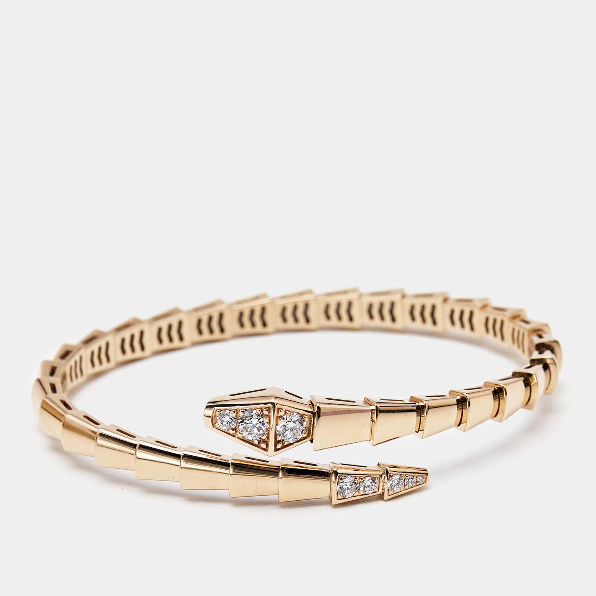 Bvlgari Serpenti Viper Diamond 18k Rose Gold Bracelet 15