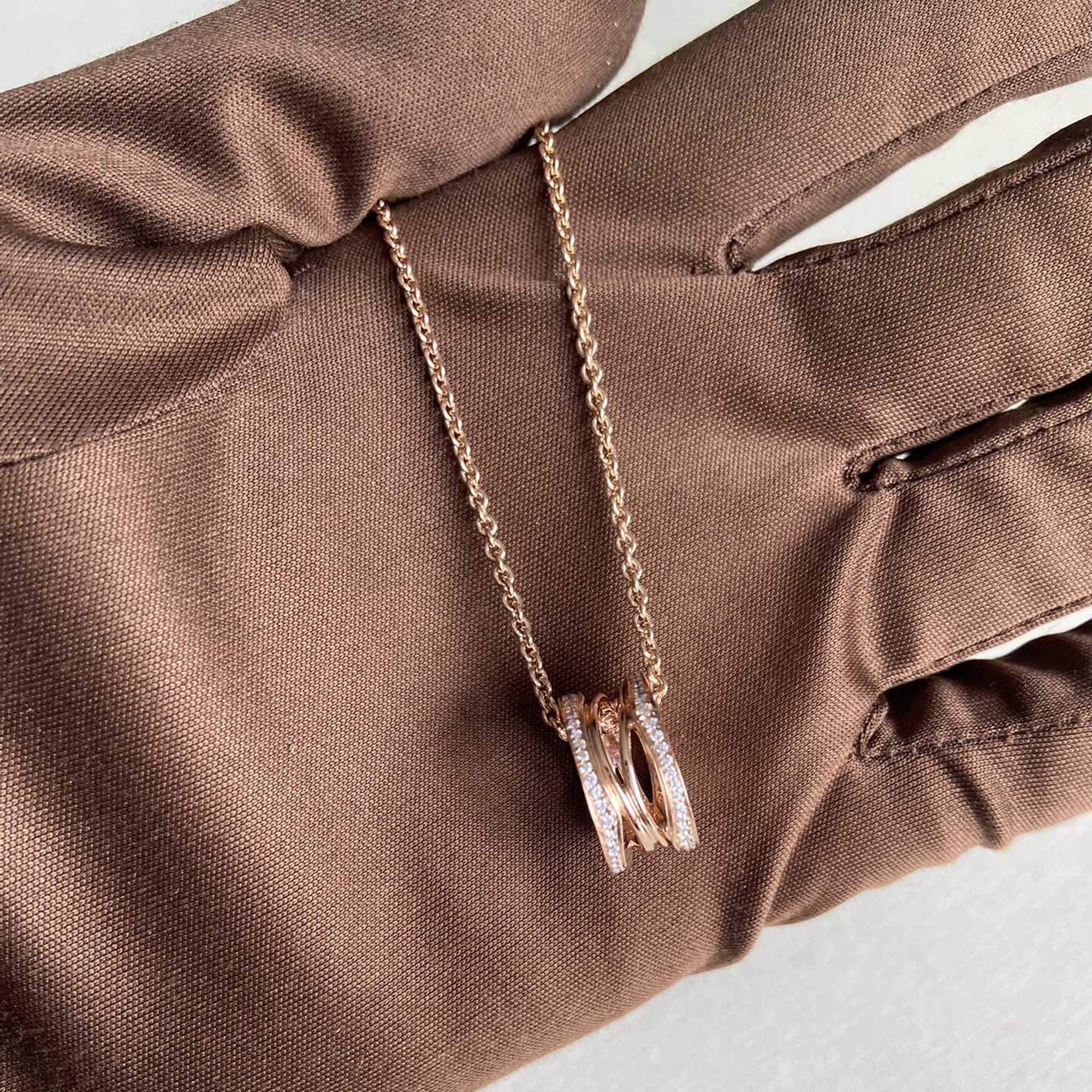 Bvlgari B.Zero1 Necklace 18K Rose Gold with Diamonds