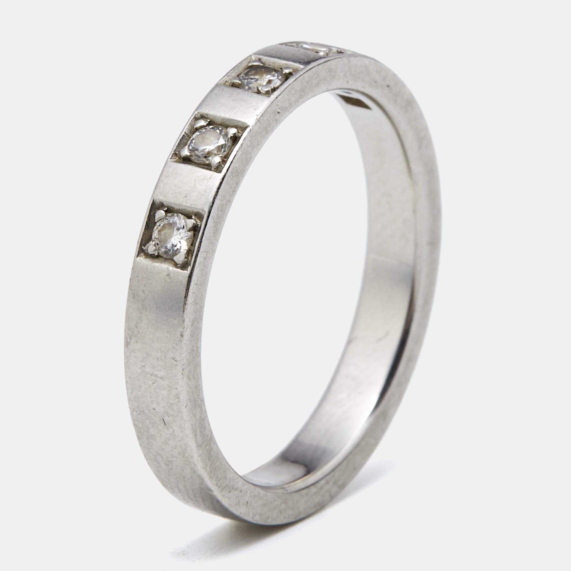 Bvlgari MarryMe Diamonds Platinum Wedding Band Ring Size 55