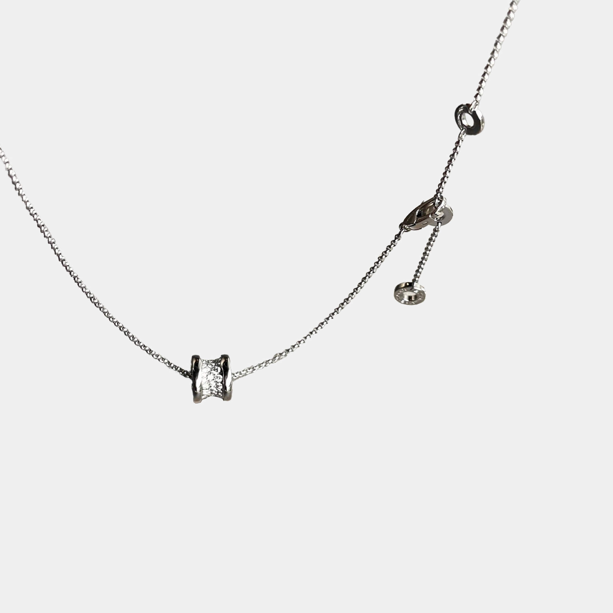 Bvlgari 18K White Gold and Diamond Serpenti Viper Pendant Necklace