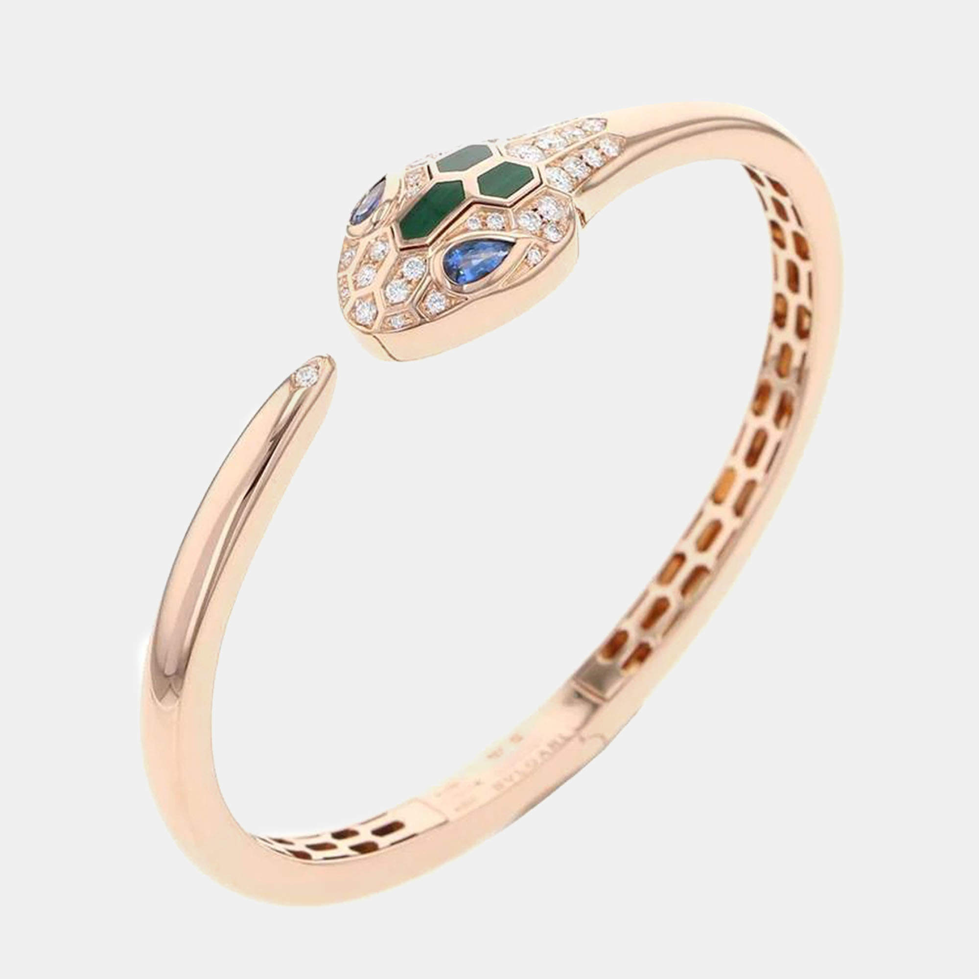 Bvlgari 18K Rose Gold and Diamond Serpenti Seduttori Cuff Bracelet