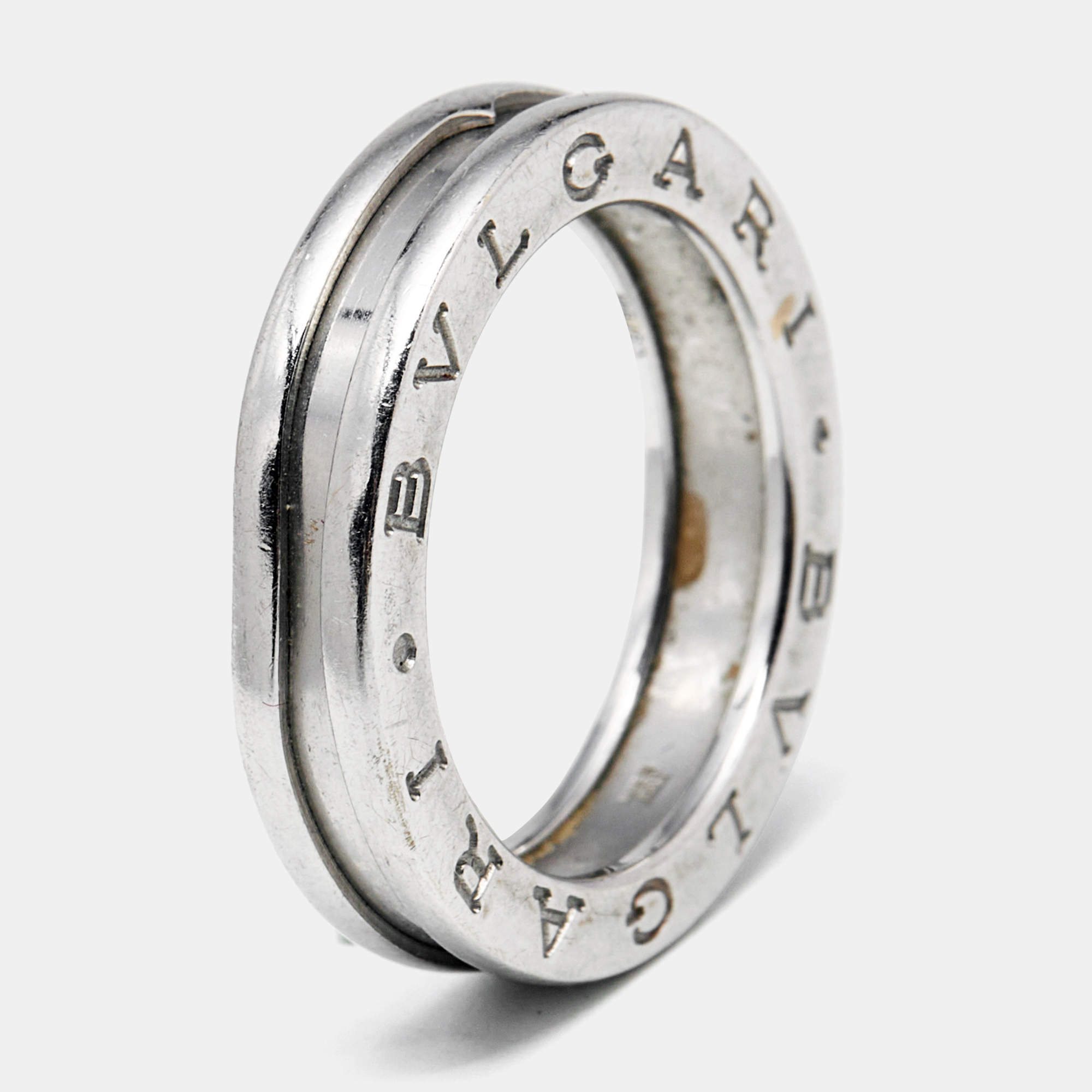 Bvlgari B.Zero1 1-Band 18k White Gold Ring Size 53