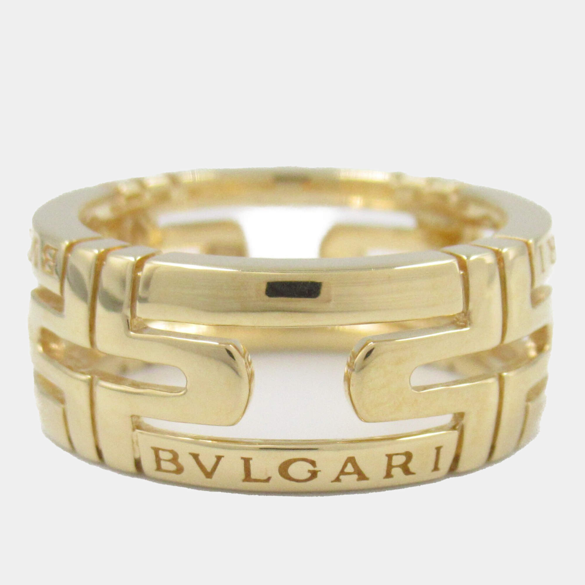 Bvlgari 18K Yellow Gold Parentesi Band Ring EU 48