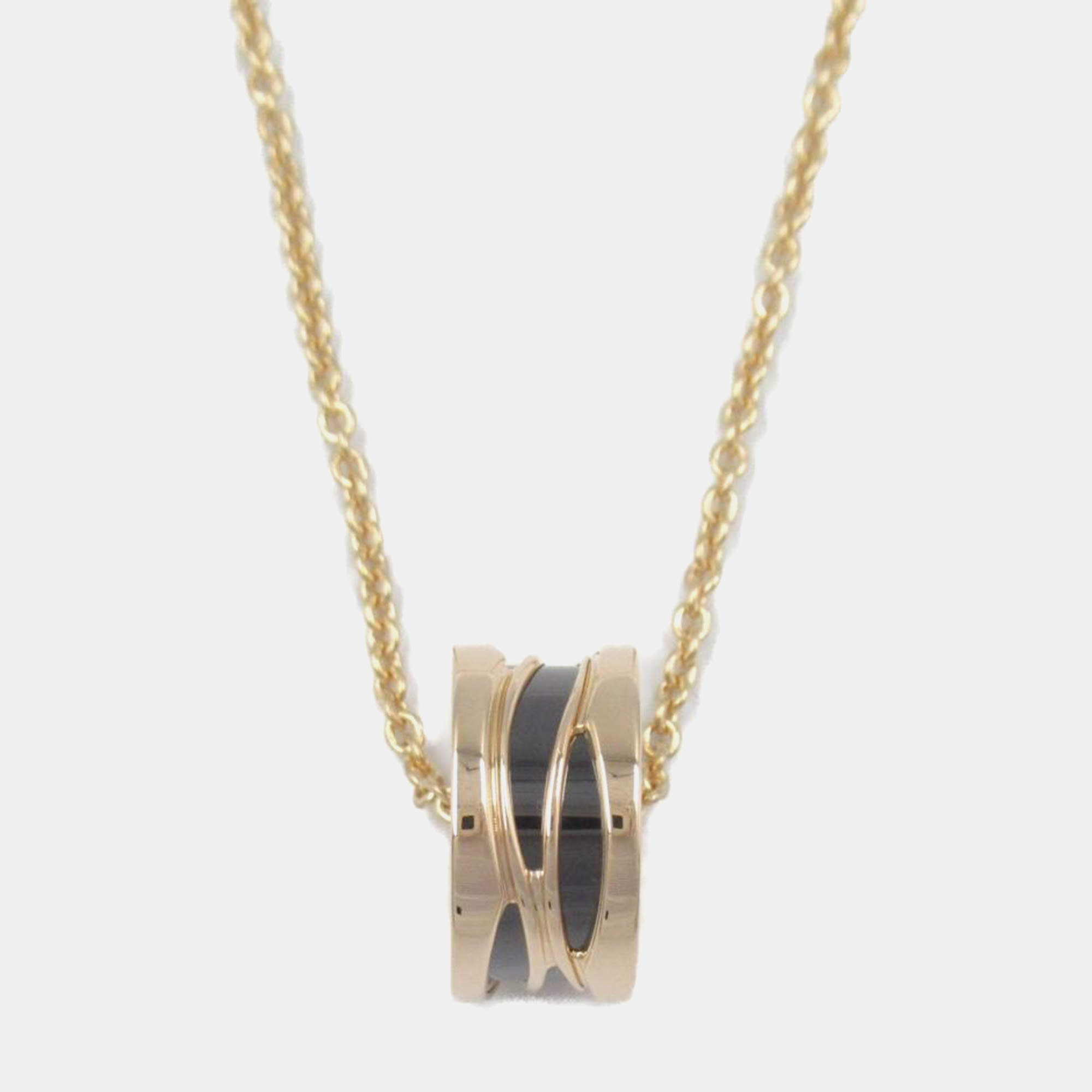 Bvlgari 18k Rose Gold B.Zero1 Ceramic Pendant Necklace