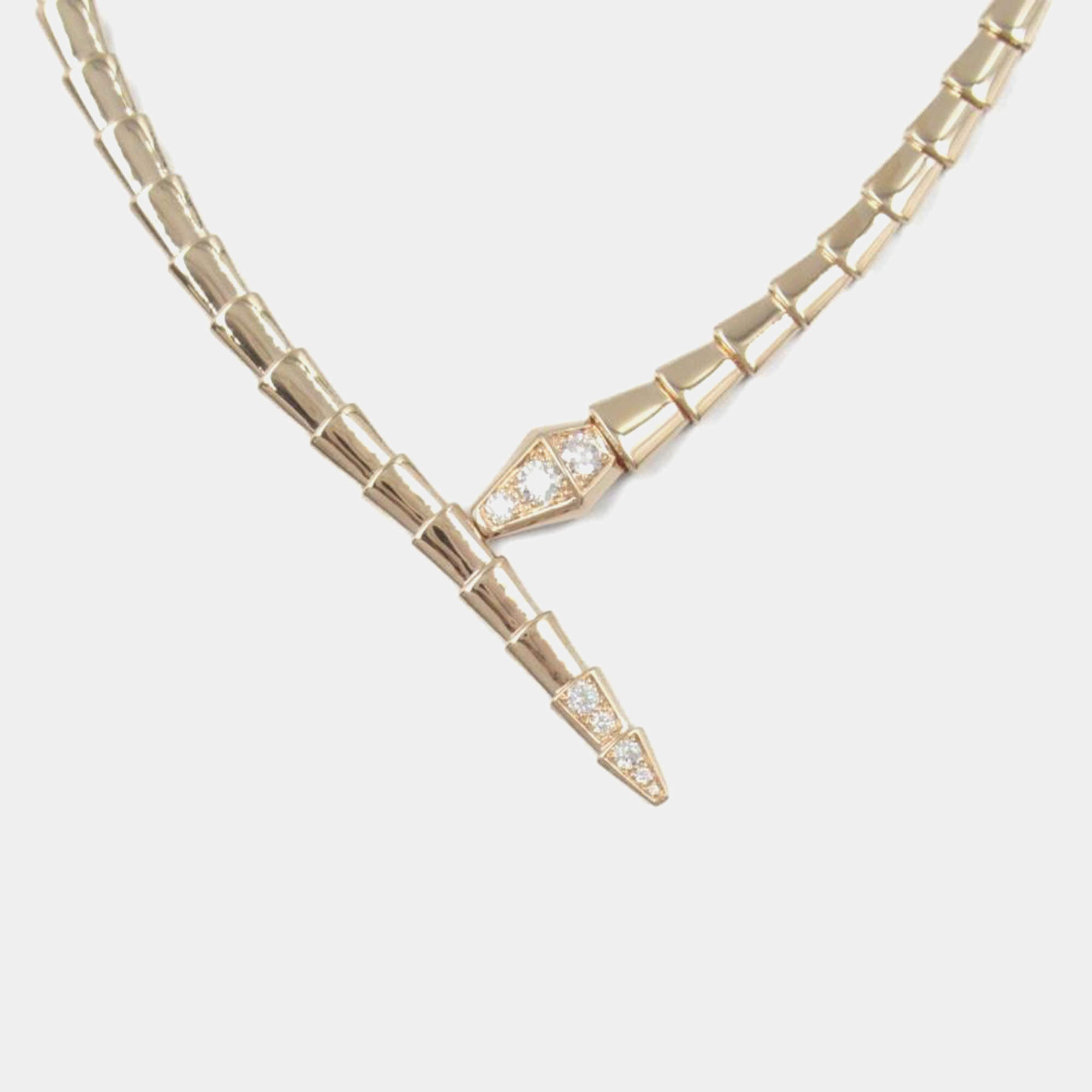Bvlgari 18K Rose Gold Diamond Serpenti Viper Necklace