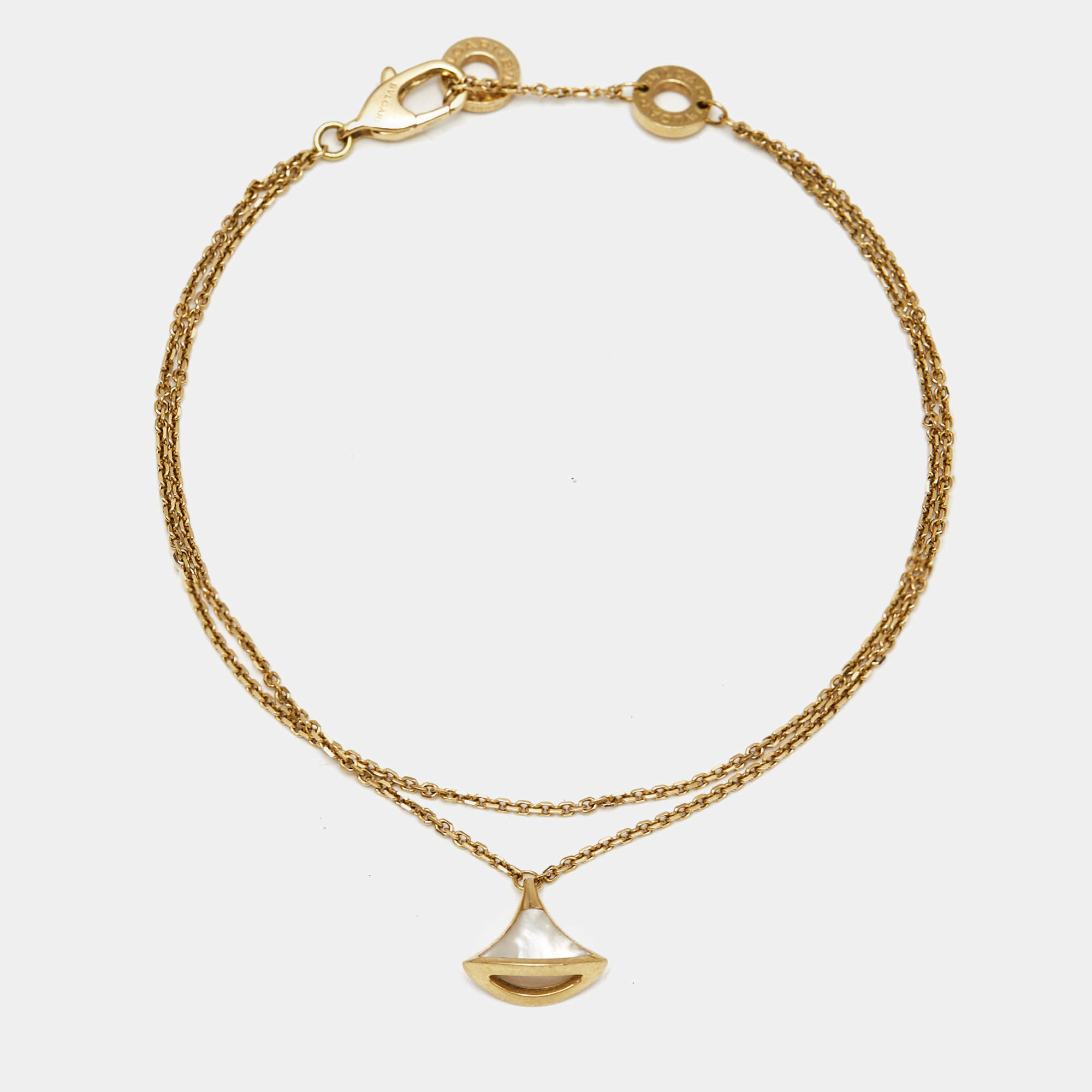 Bvlgari Divas' Dream Mother of Pearl 18k Yellow Gold Charm Bracelet ML
