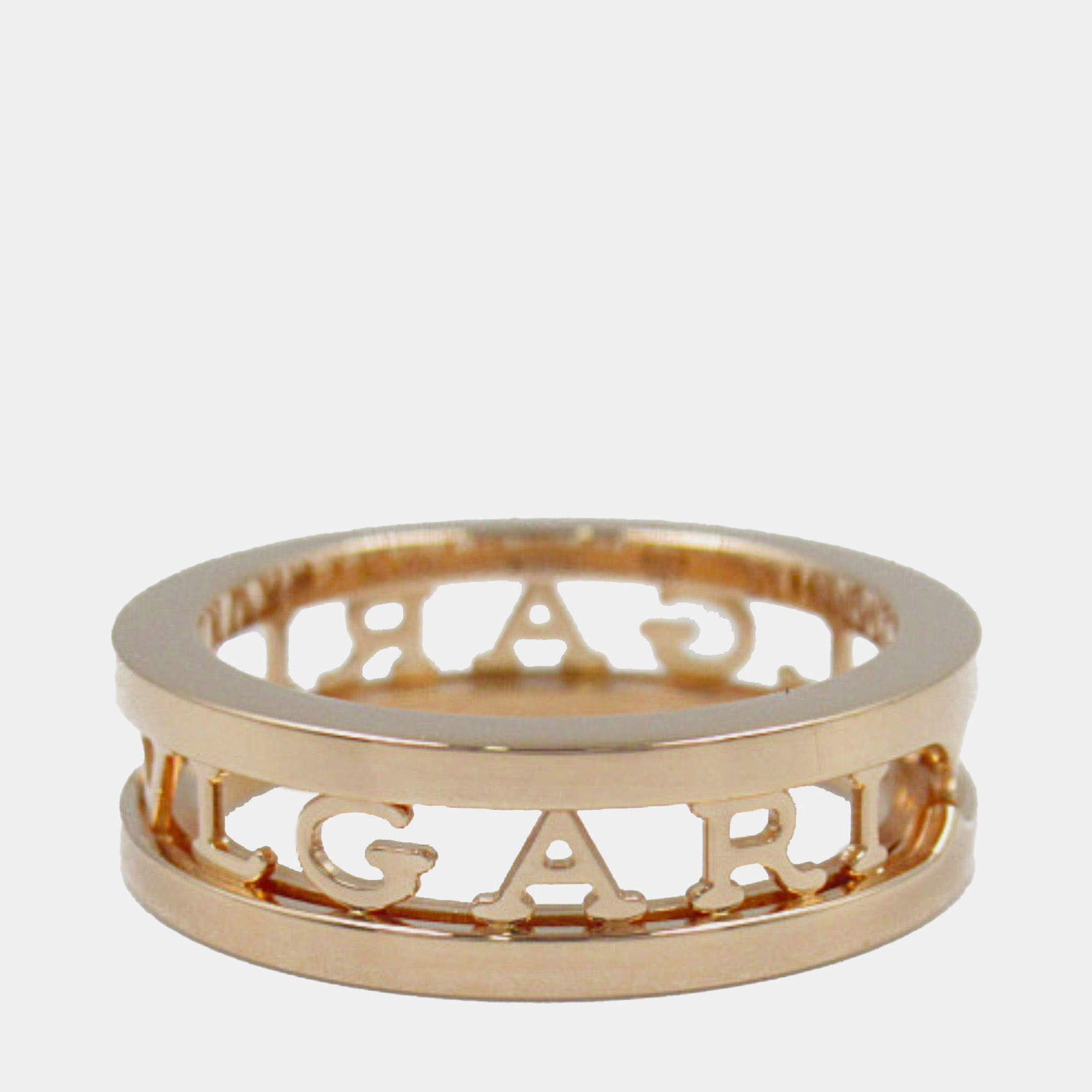 Bvlgari 18K Rose Gold B.Zero1 One Band Ring with Openword Logo Spiral