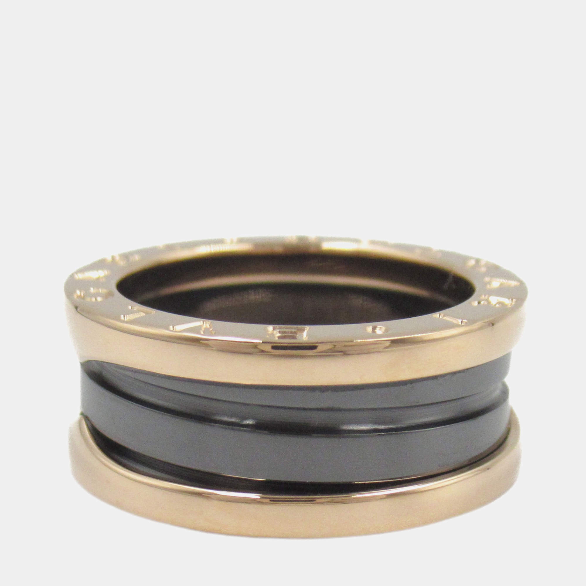 Bvlgari 18K Rose Gold and Ceramic B.Zero1 Two Band Ring